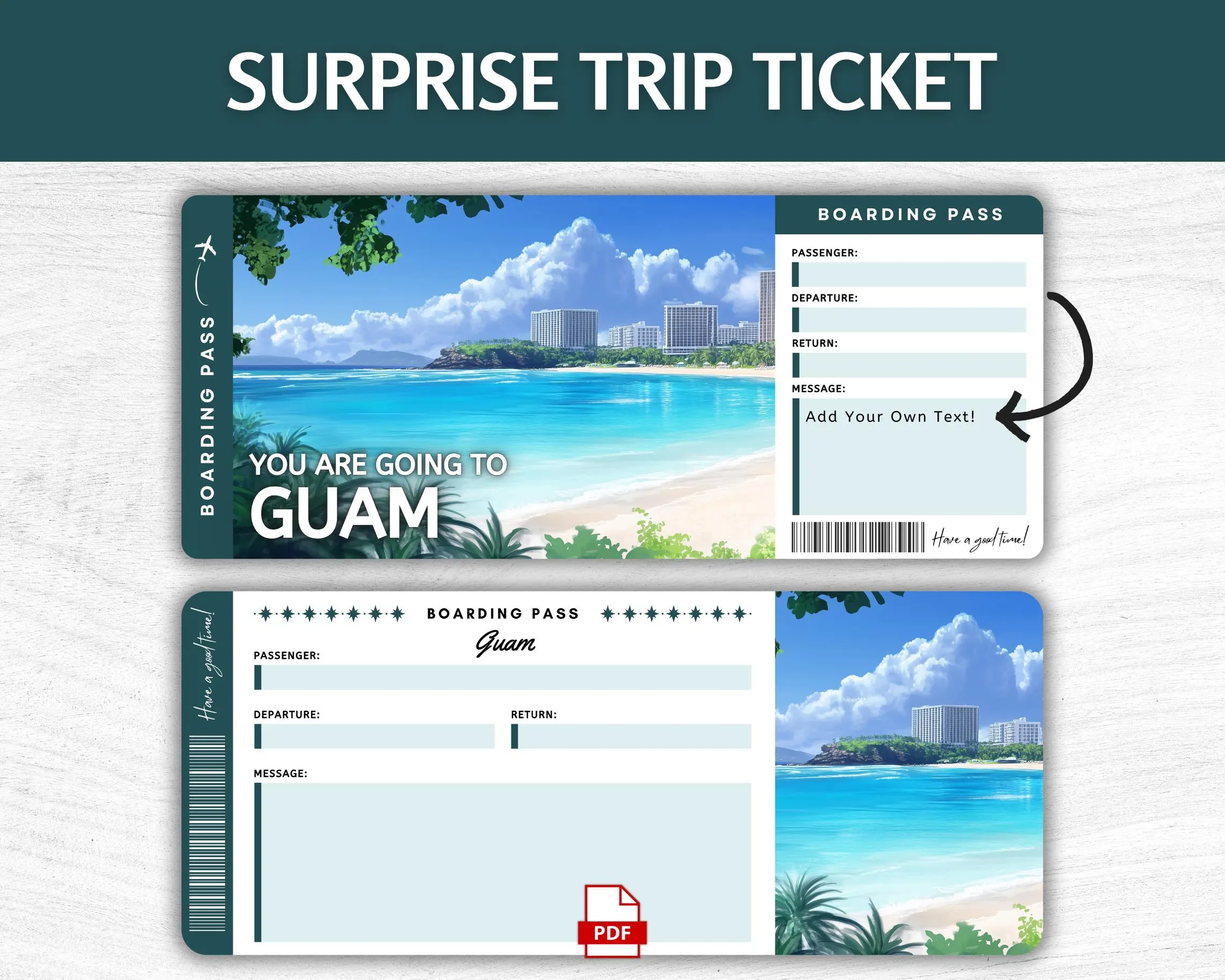 Printable Guam Boarding Pass