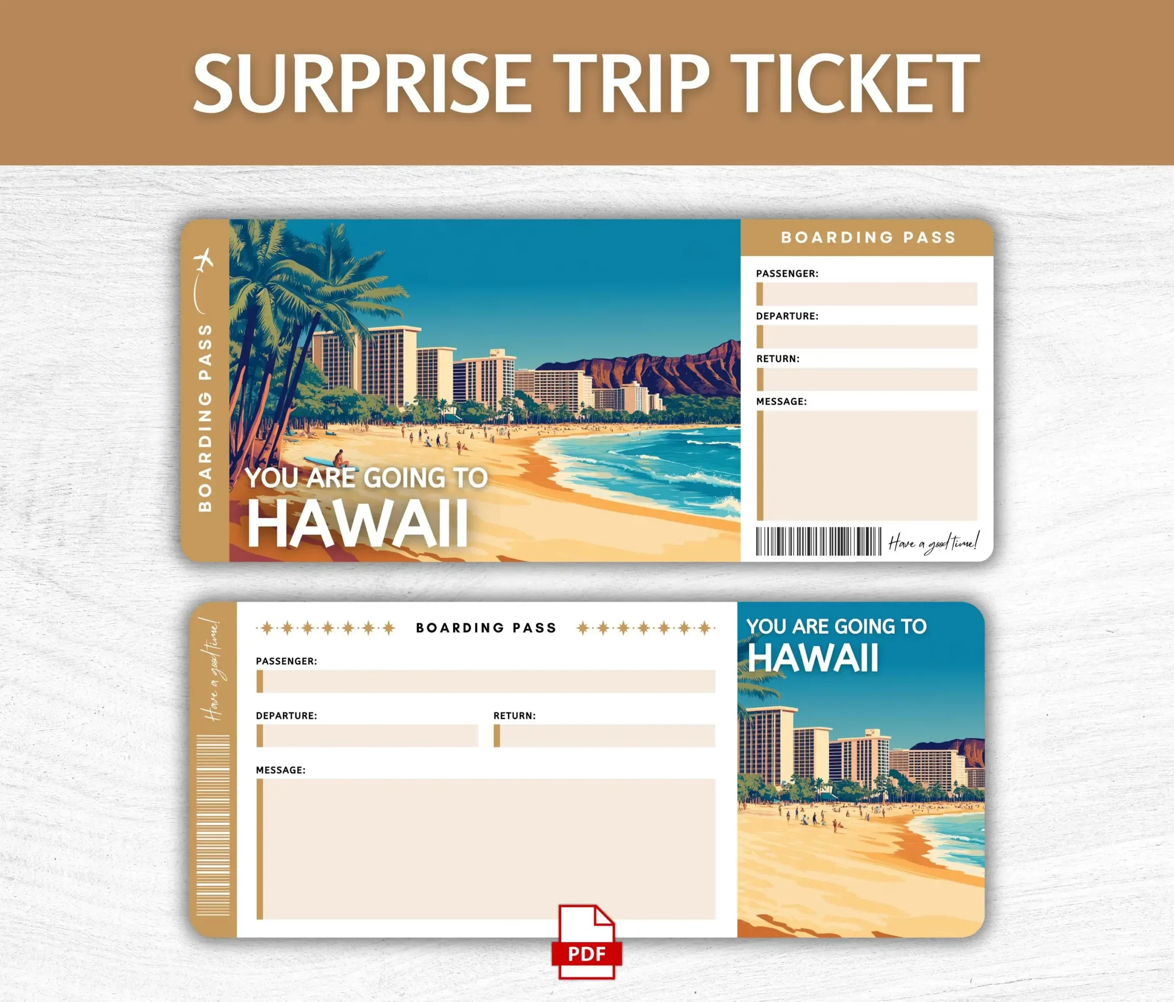 Printable Hawaii Boarding Pass