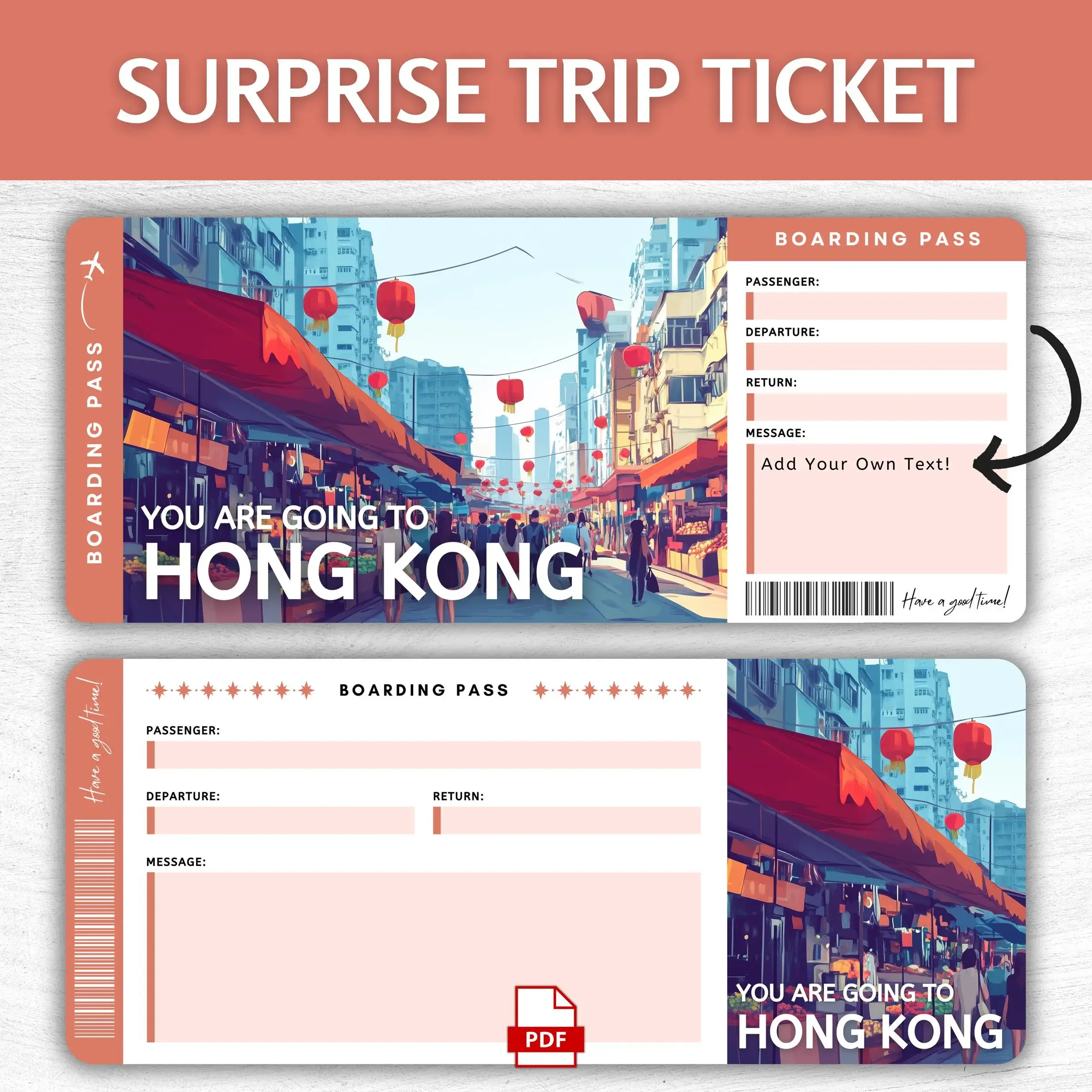 Printable Hong Kong Boarding Pass