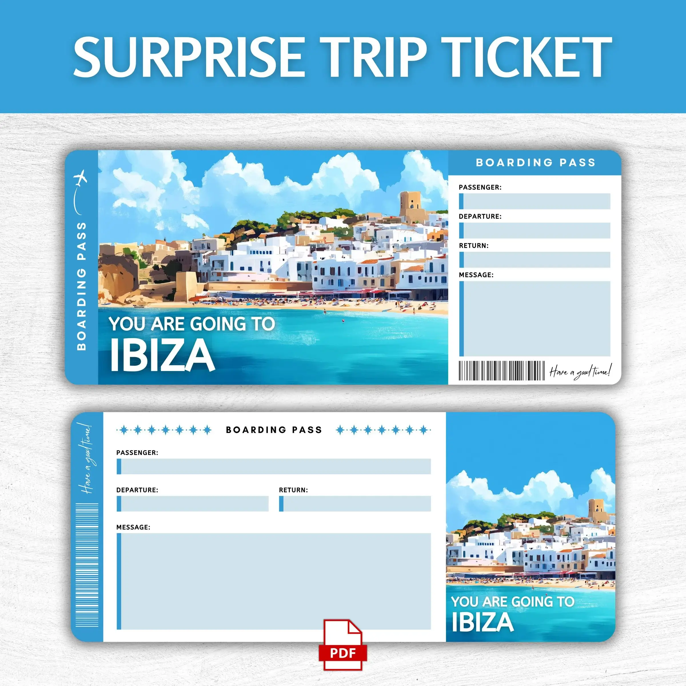 Printable Ibiza Boarding Pass