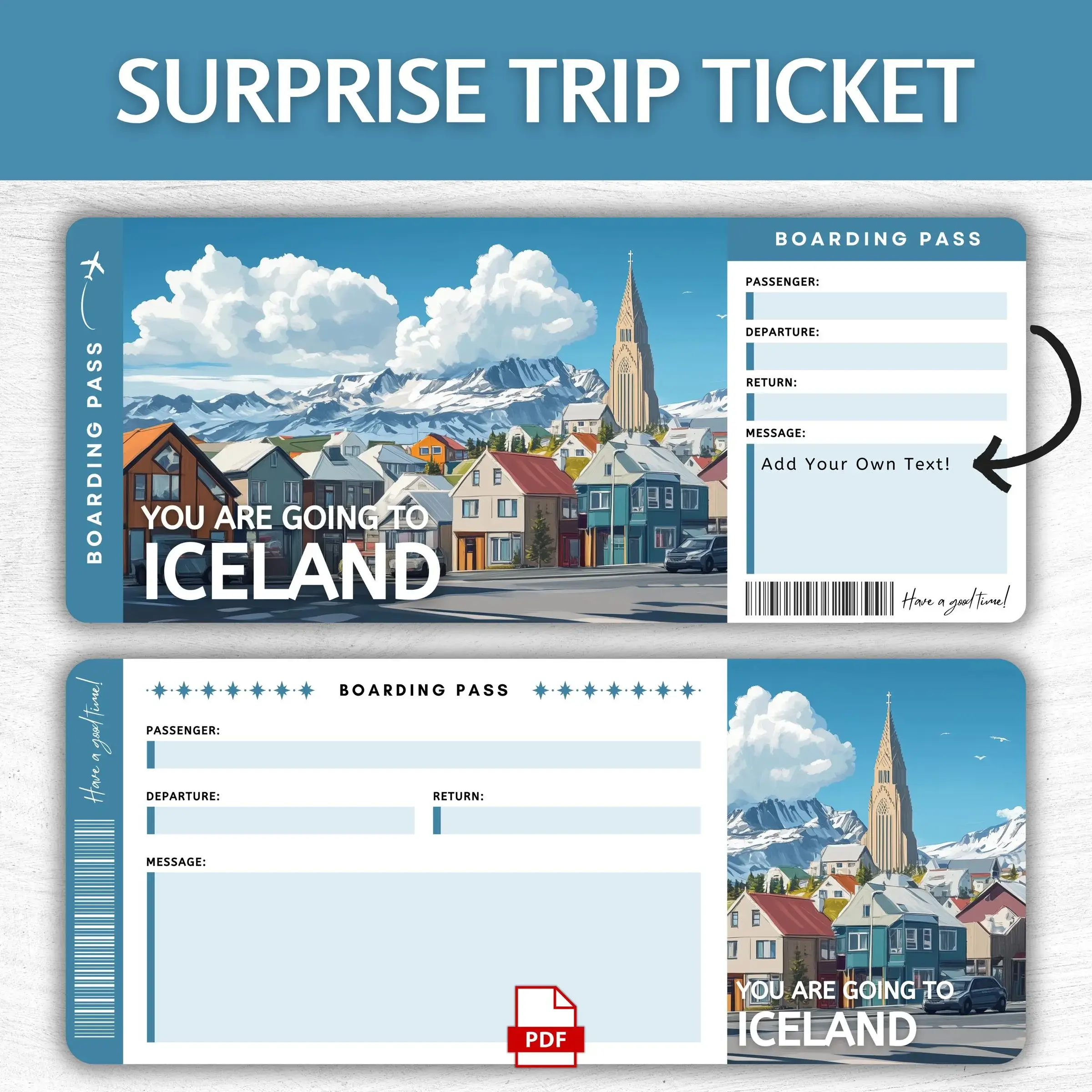 Printable Iceland Boarding Pass