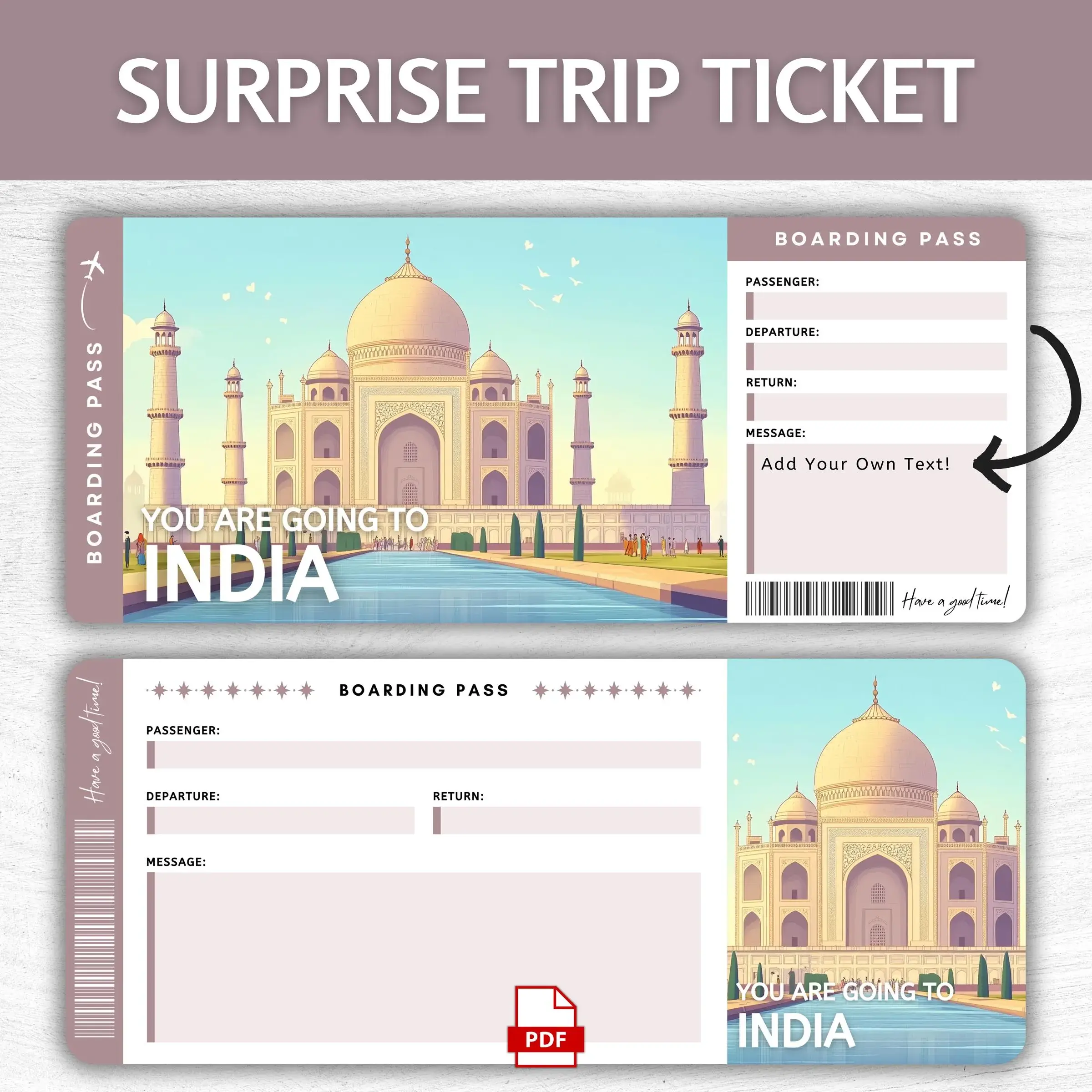 Printable India Boarding Pass