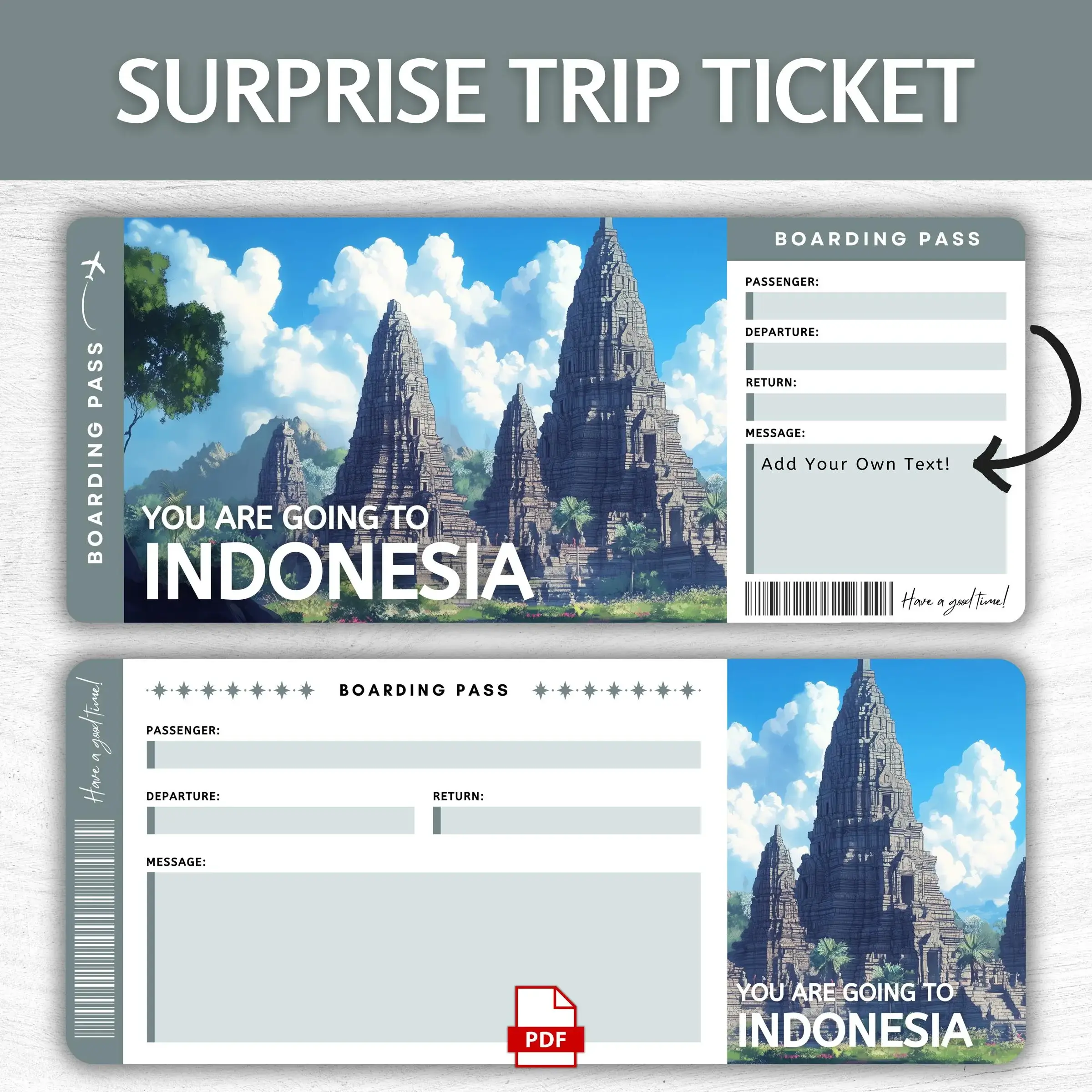 Printable Indonesia Boarding Pass