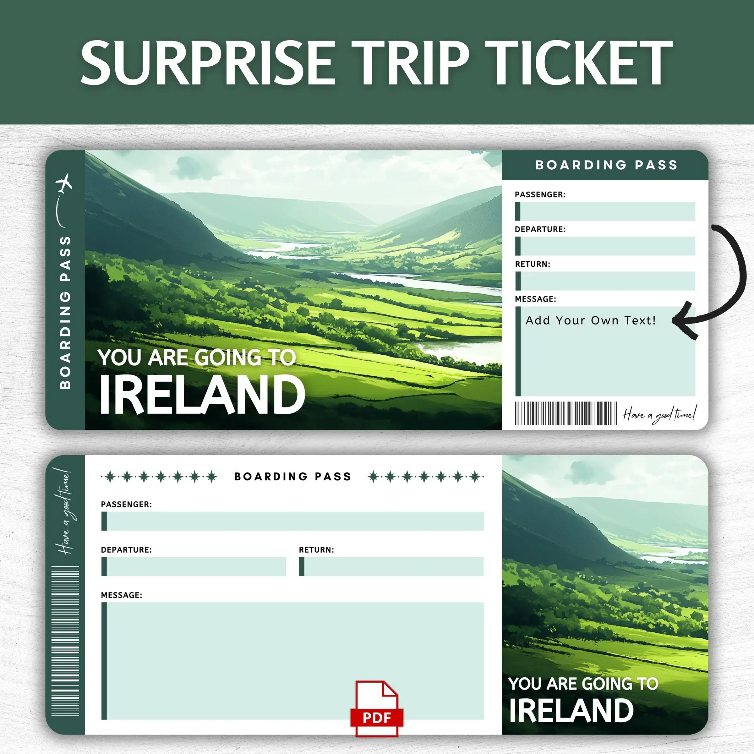 Printable Ireland Boarding Pass