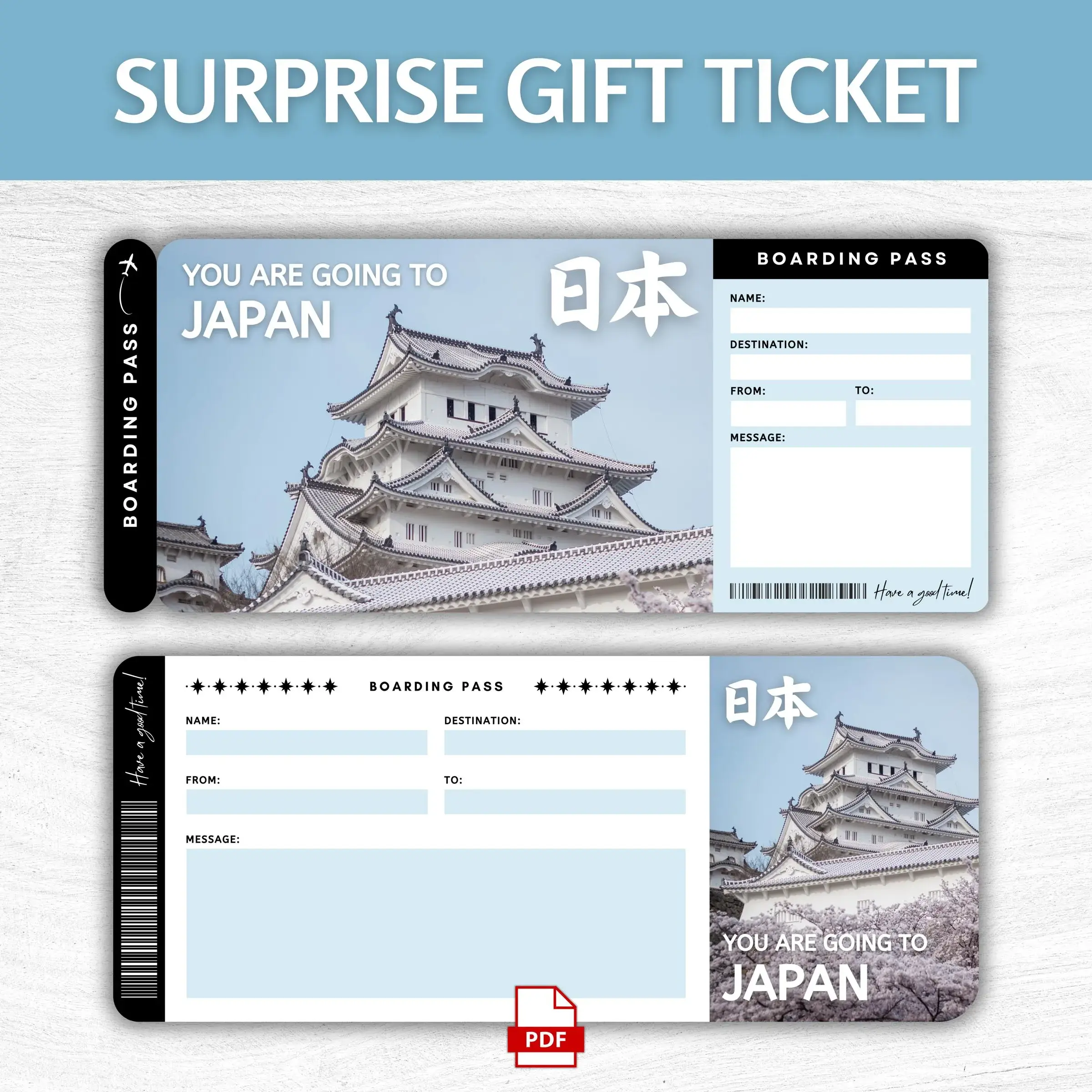 Printable Japan Boarding Pass