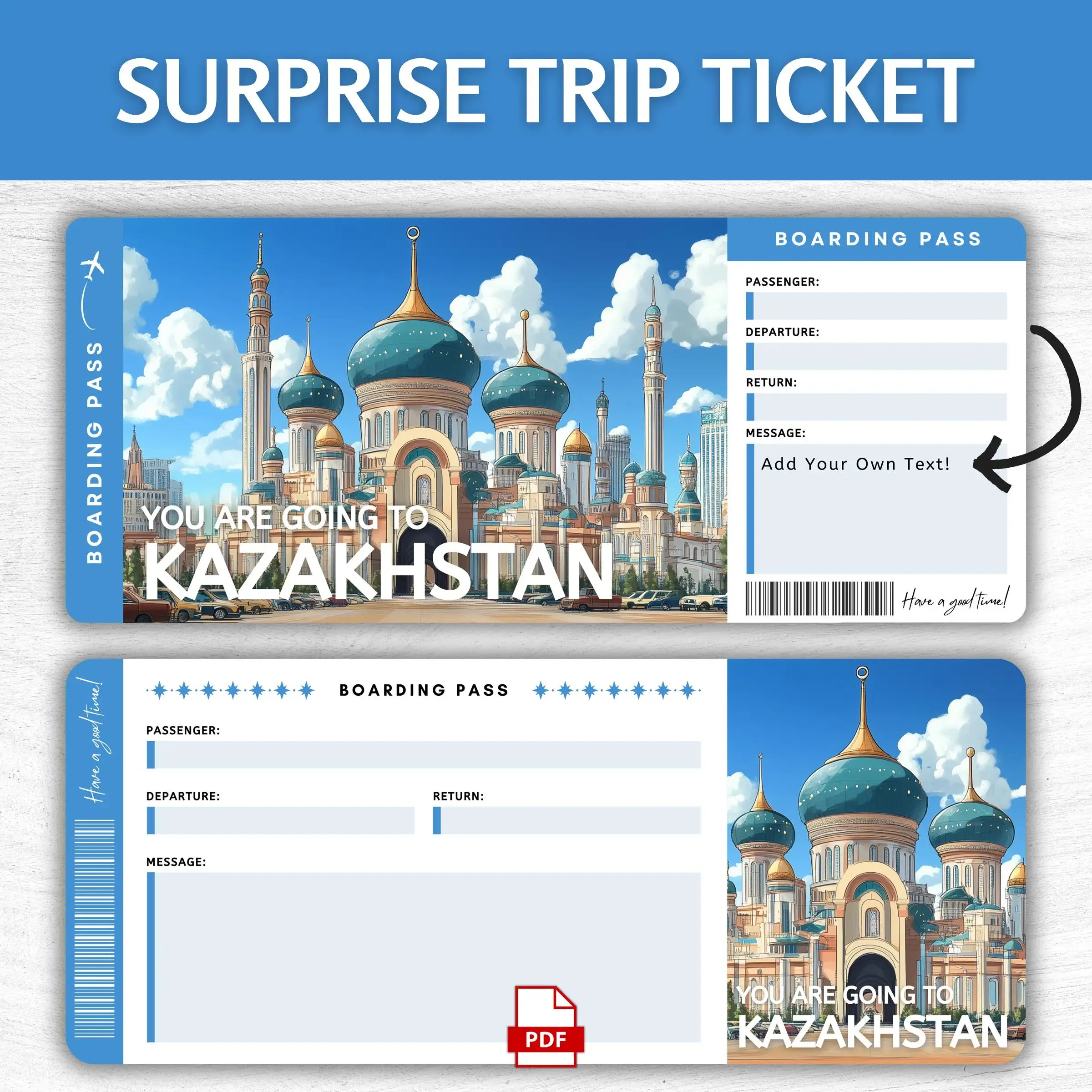Printable Kazakhstan Boarding Pass