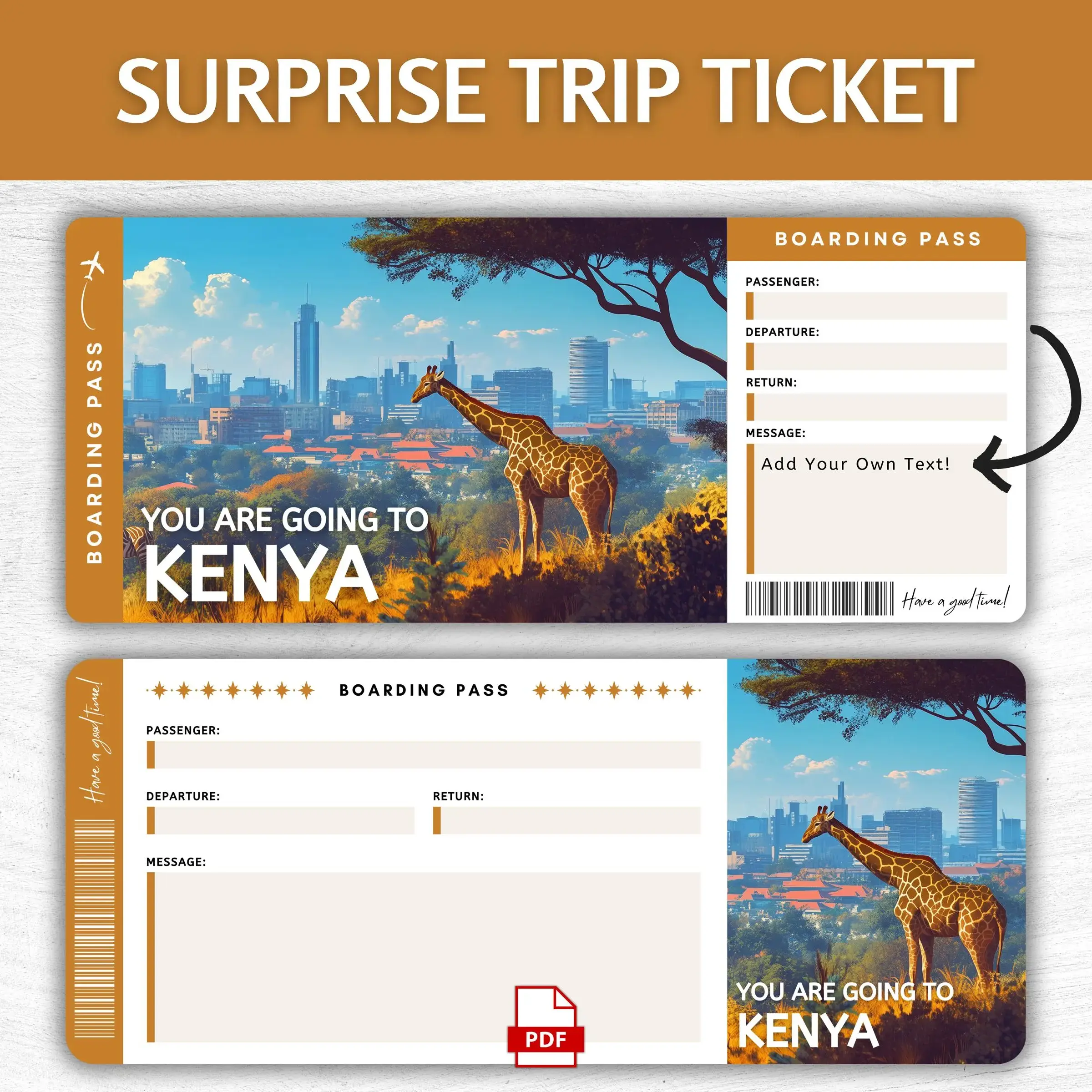 Printable Kenya Boarding Pass