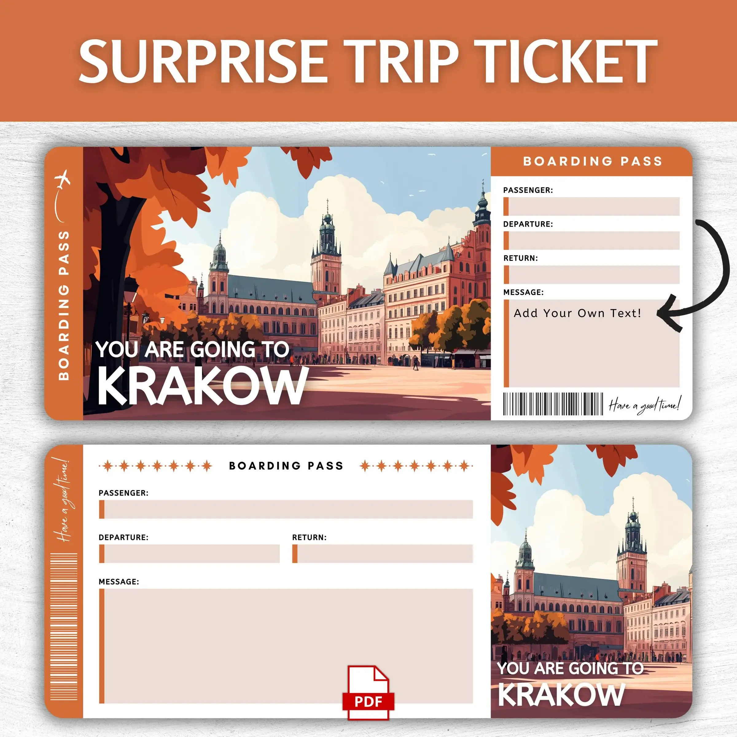 Printable Krakow Boarding Pass