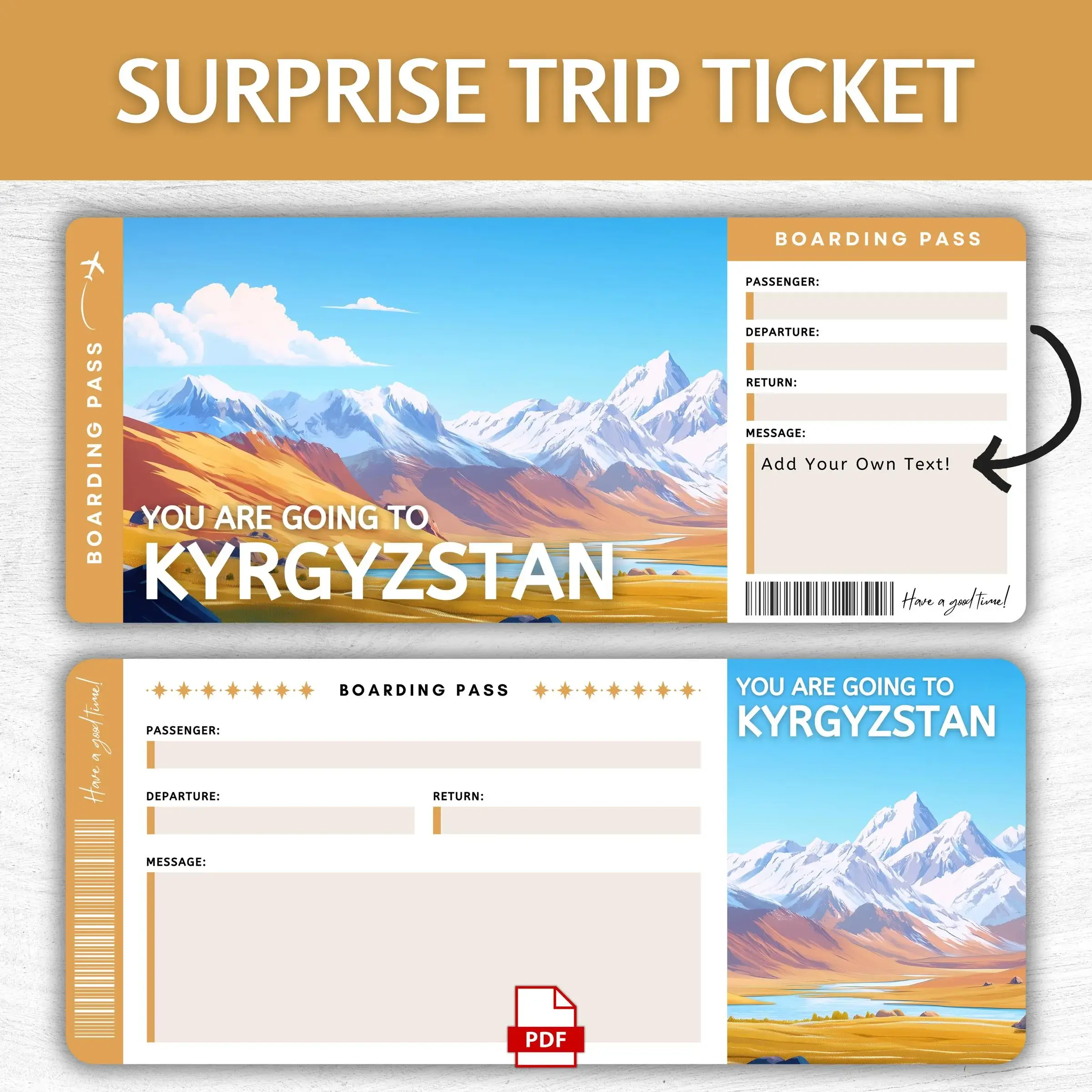 Printable Kyrgyzstan Boarding Pass