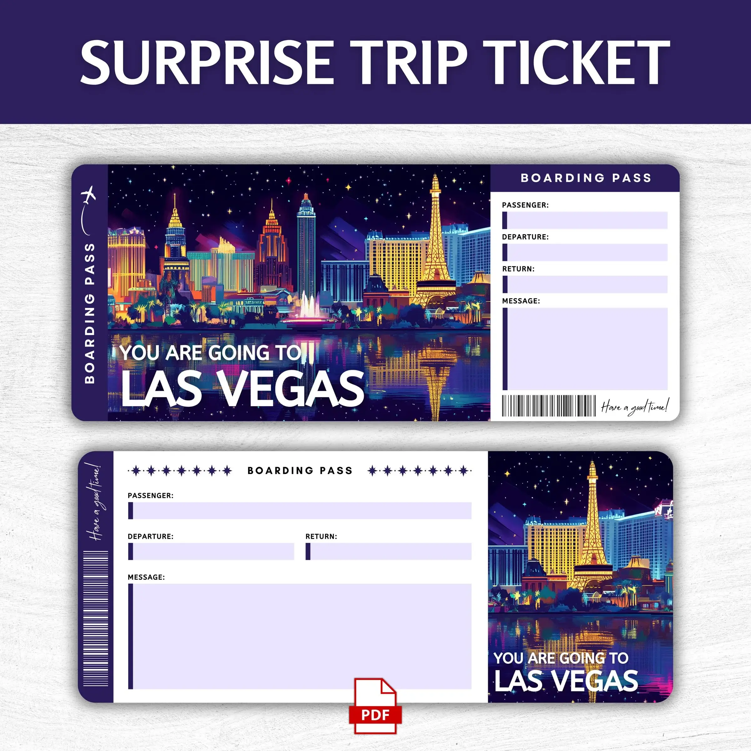Printable Las Vegas Boarding Pass
