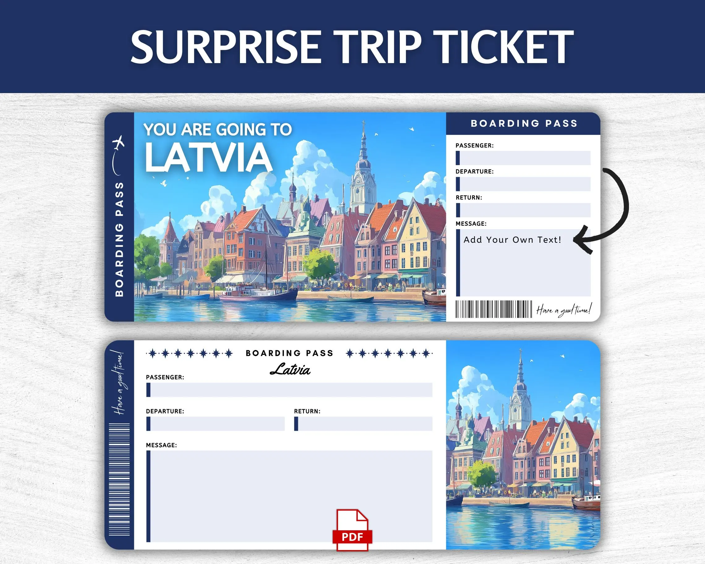 Printable Latvia Boarding Pass