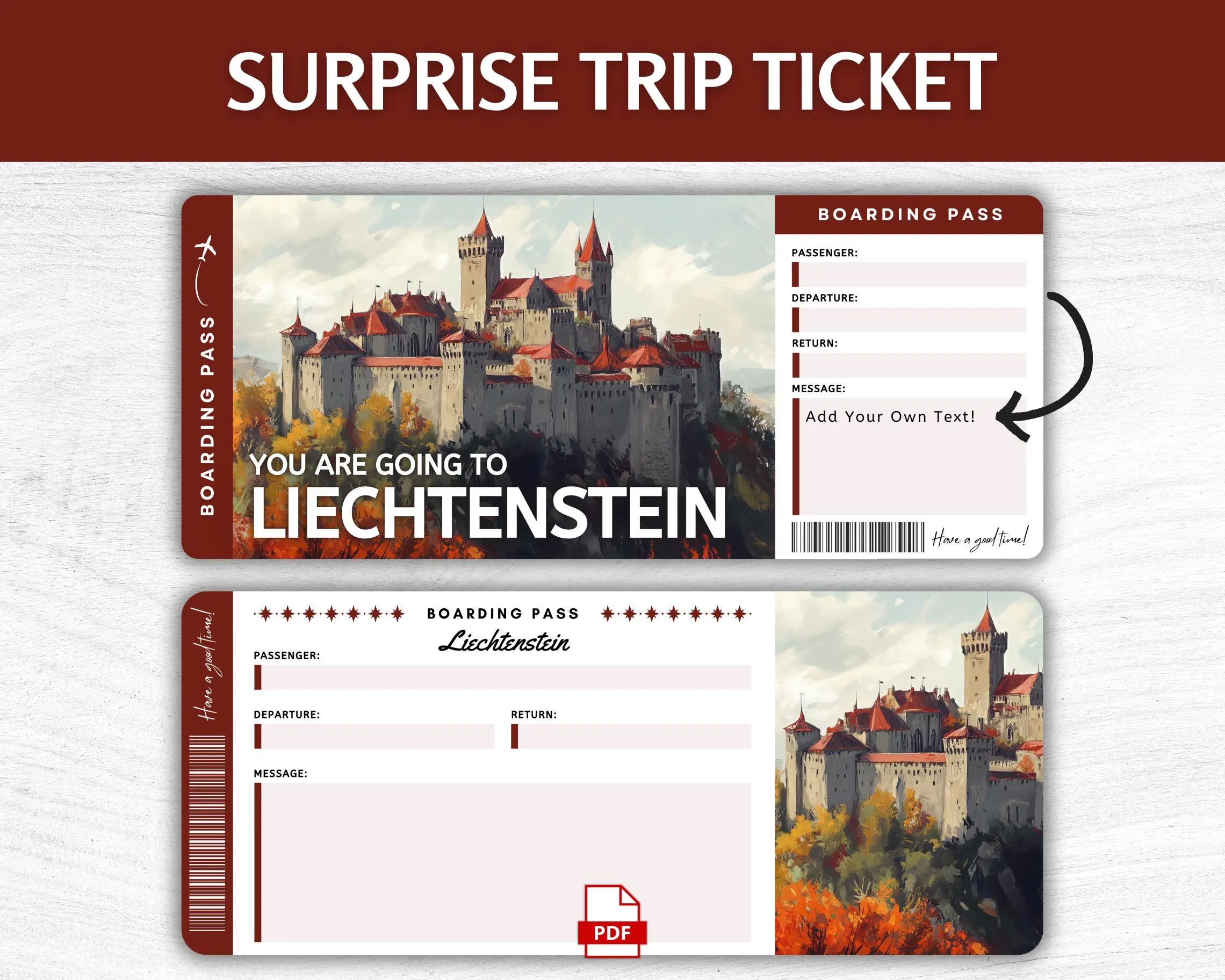 Printable Liechtenstein Boarding Pass