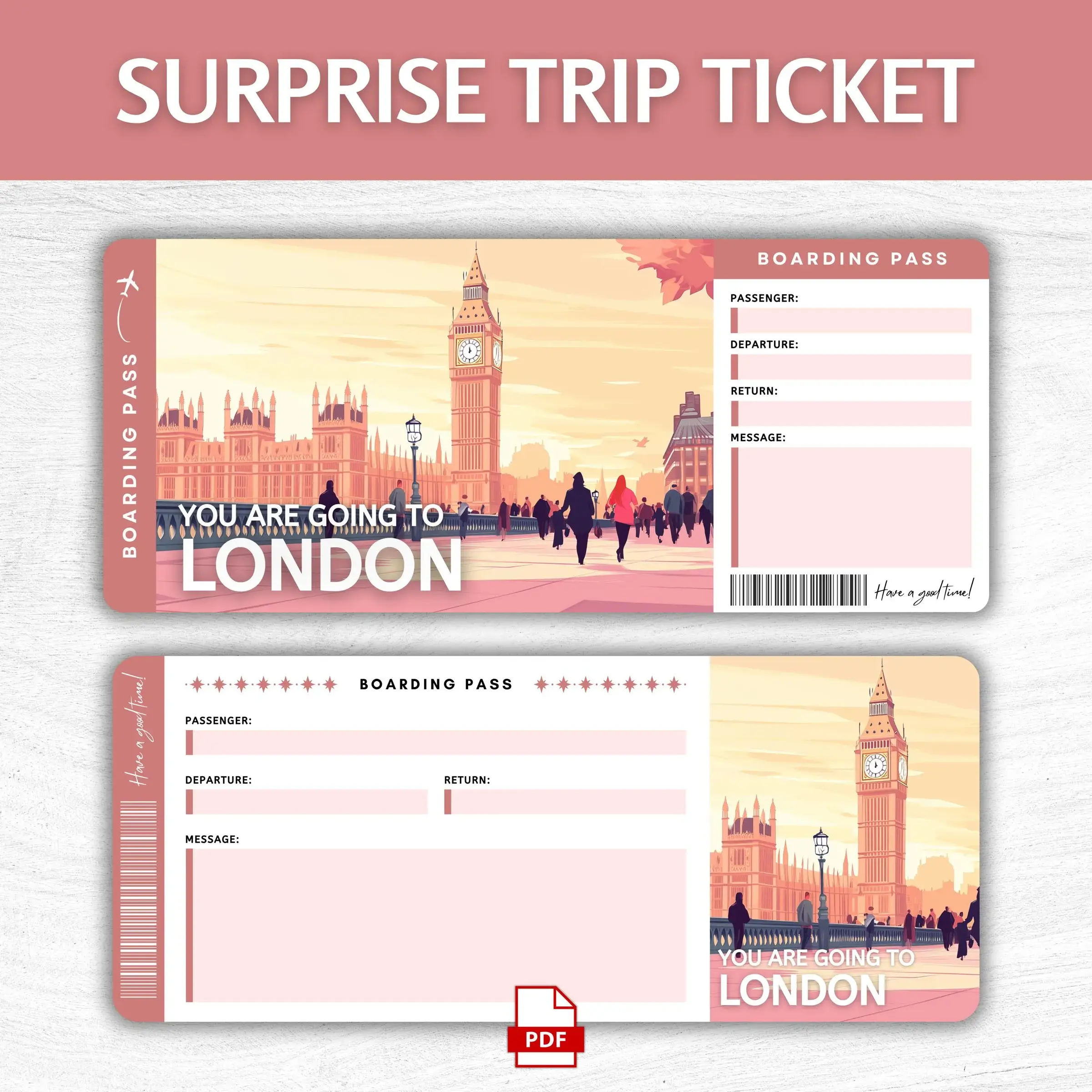 Printable London Boarding Pass