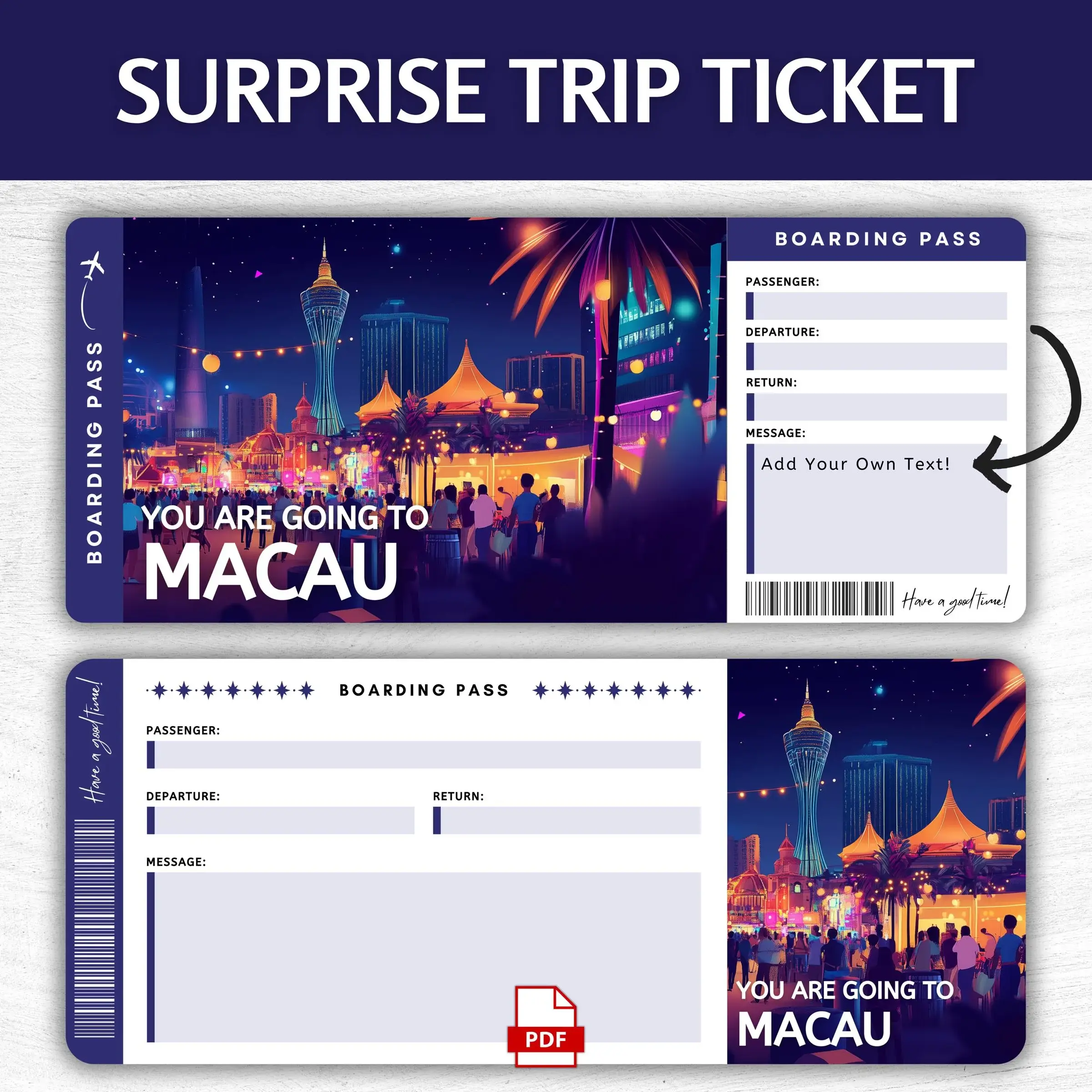 Printable Macau Boarding Pass
