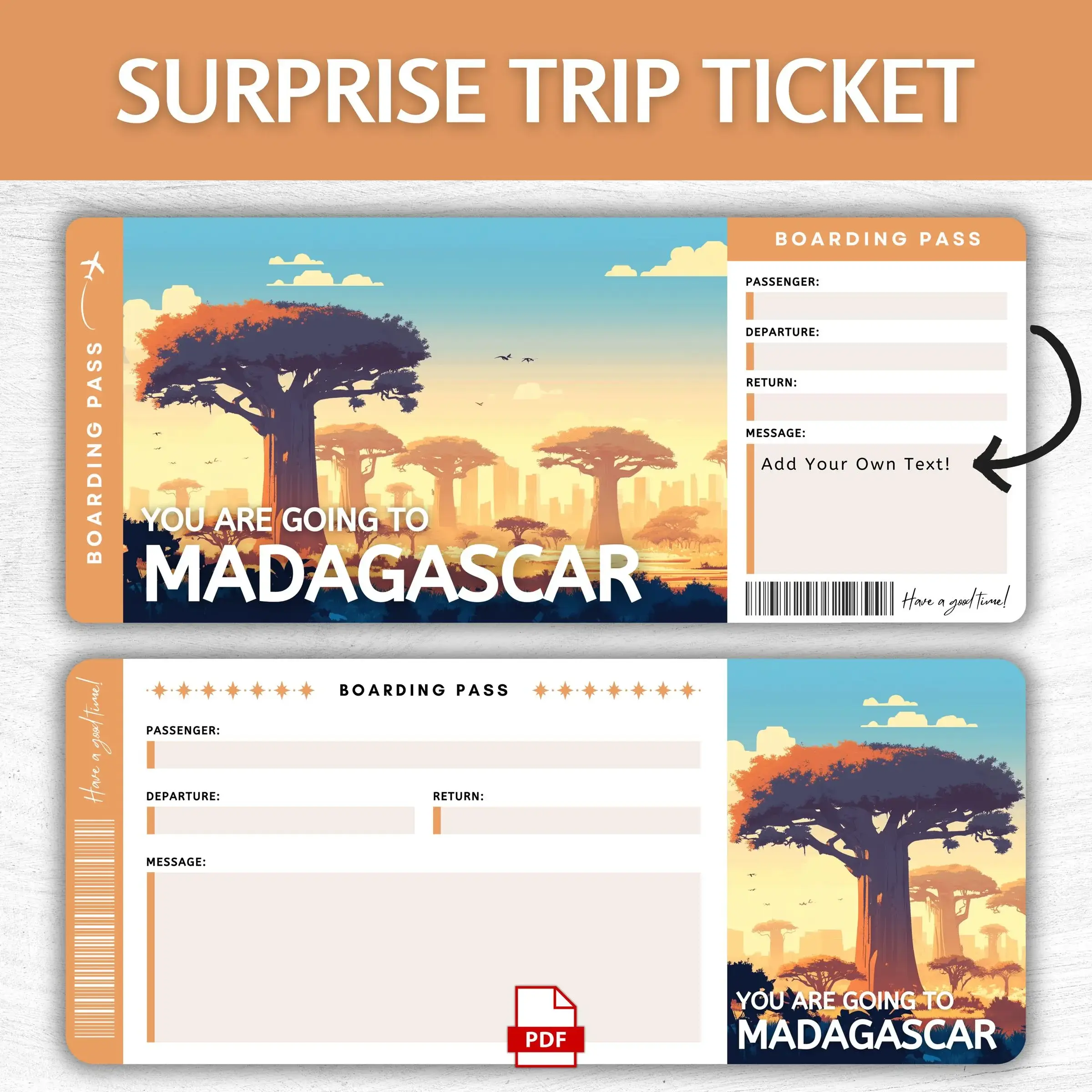 Printable Madagascar Boarding Pass