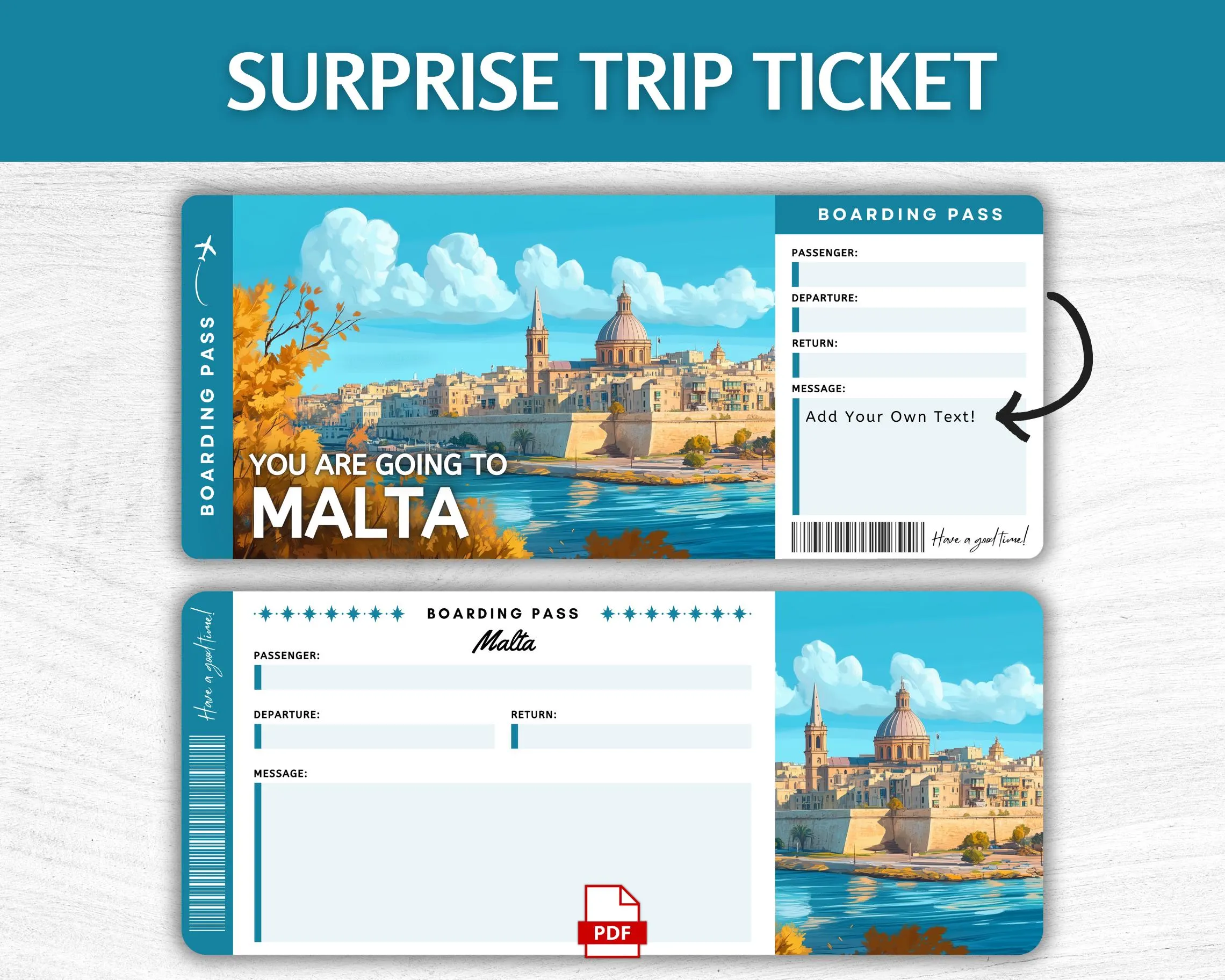 Printable Malta Boarding Pass