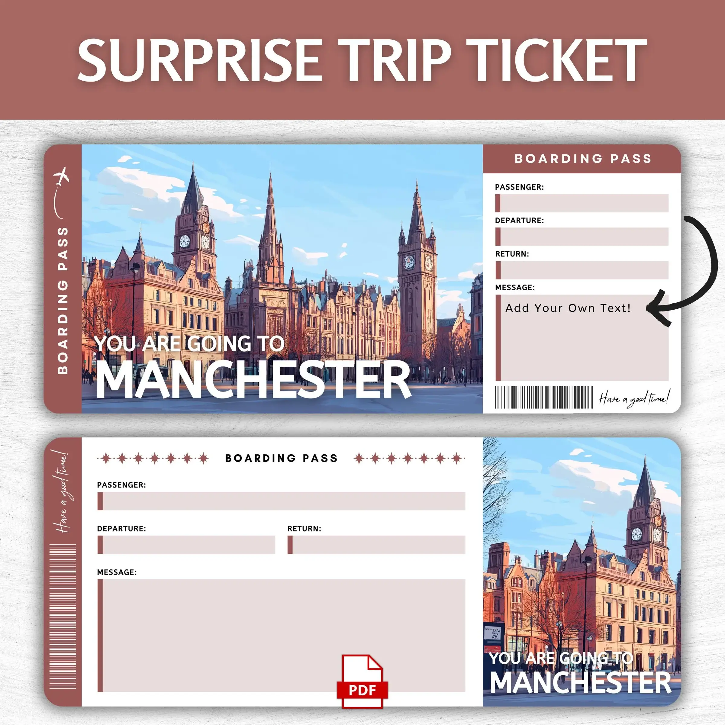 Printable Manchester Boarding Pass