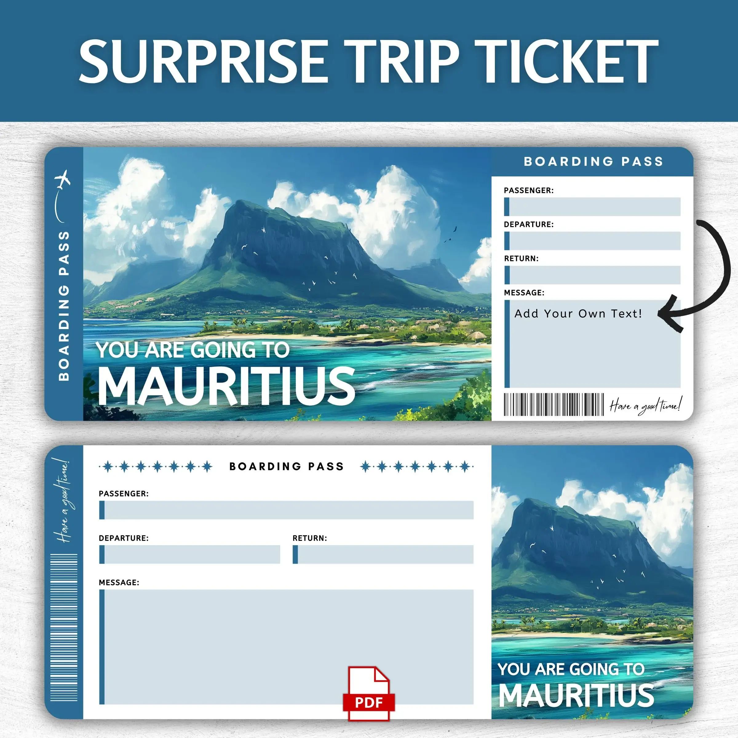 Printable Mauritius Boarding Pass