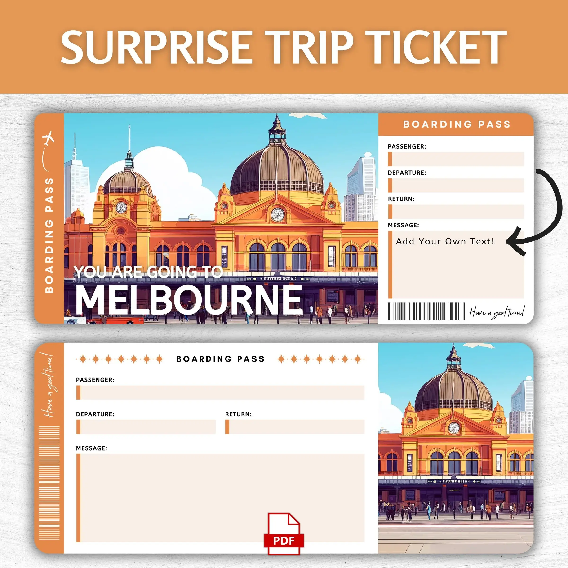 Printable Melbourne Boarding Pass