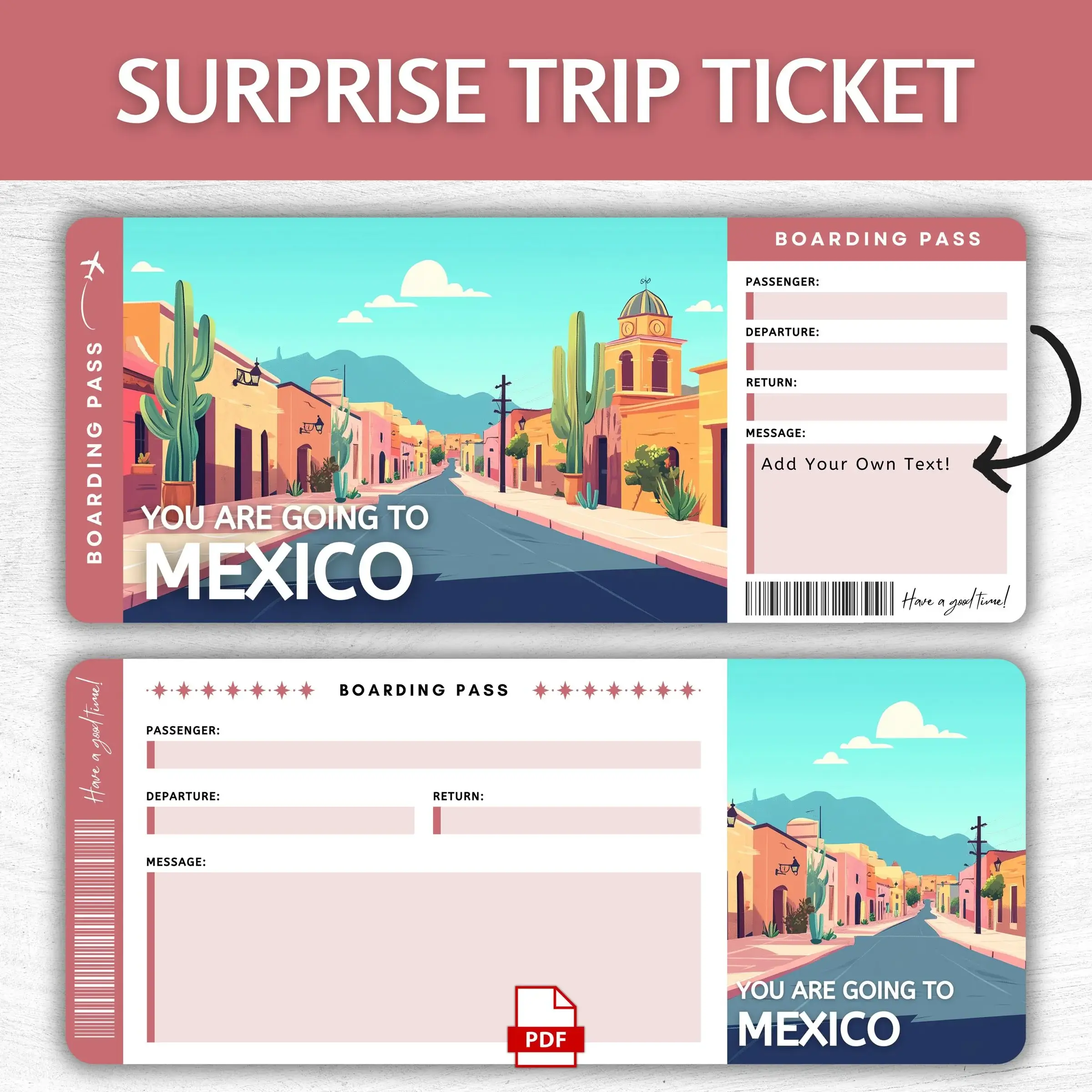 Printable Mexico Boarding Pass