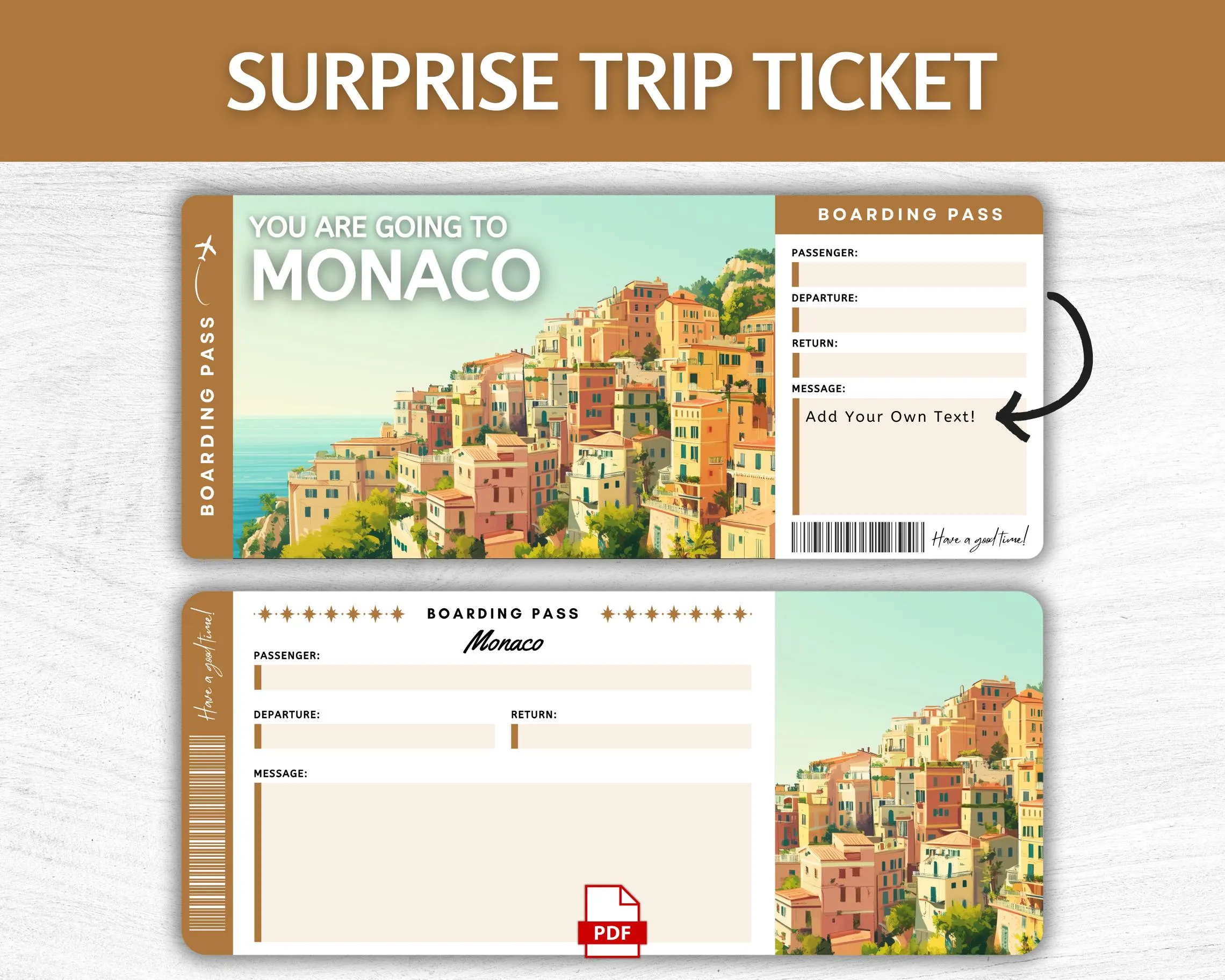 Printable Monaco Boarding Pass