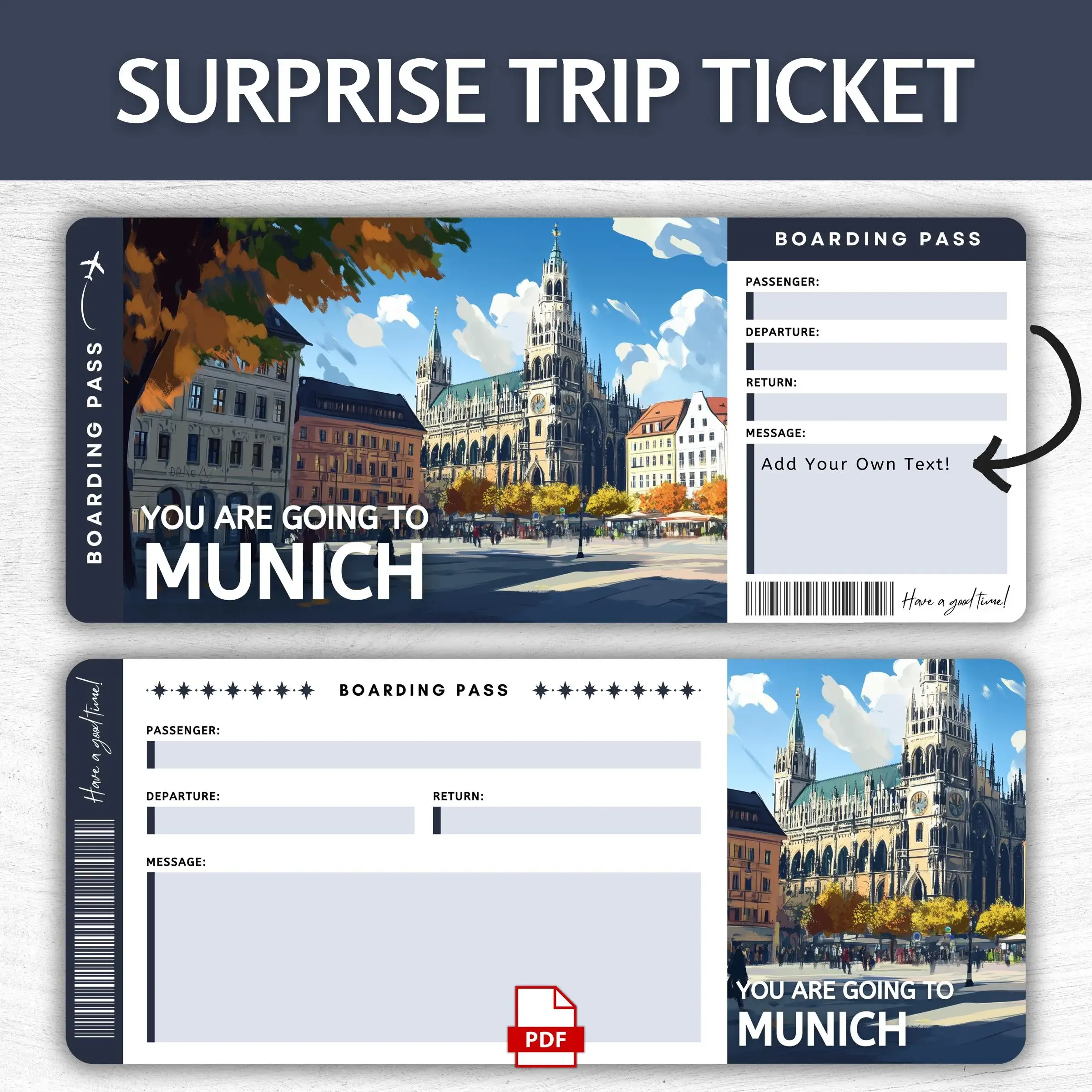 Printable Munich Boarding Pass