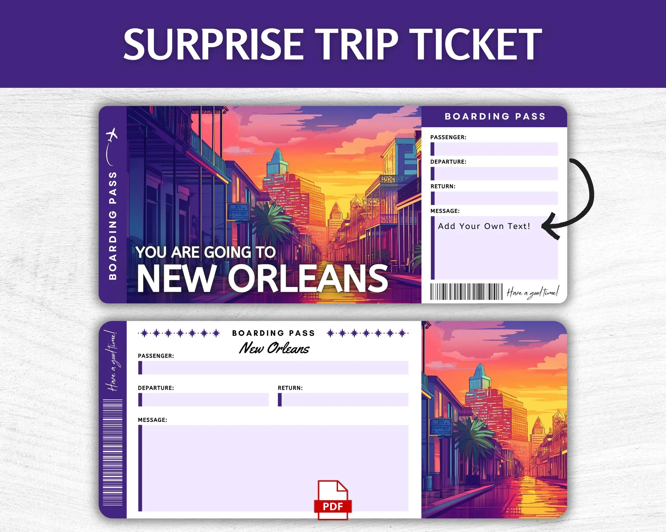Printable New Orleans Boarding Pass