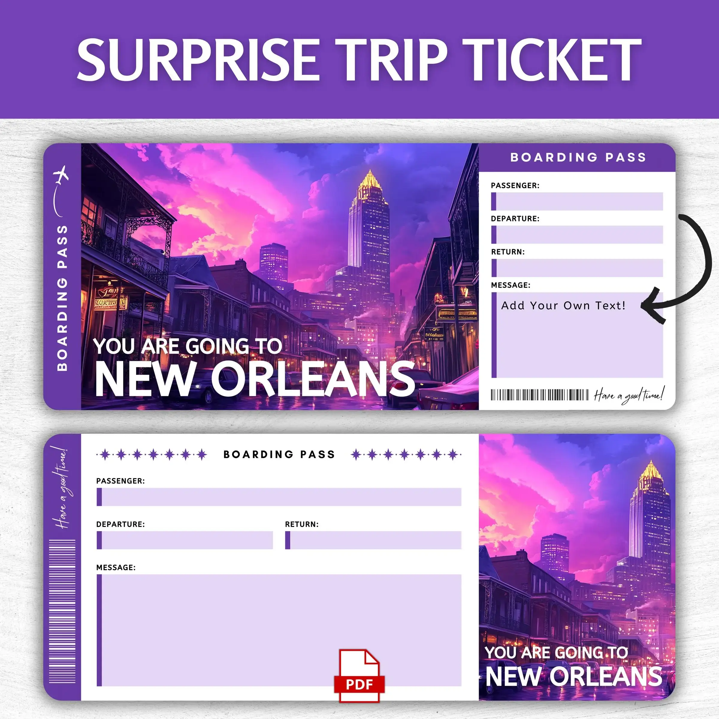 Printable New Orleans Boarding Pass