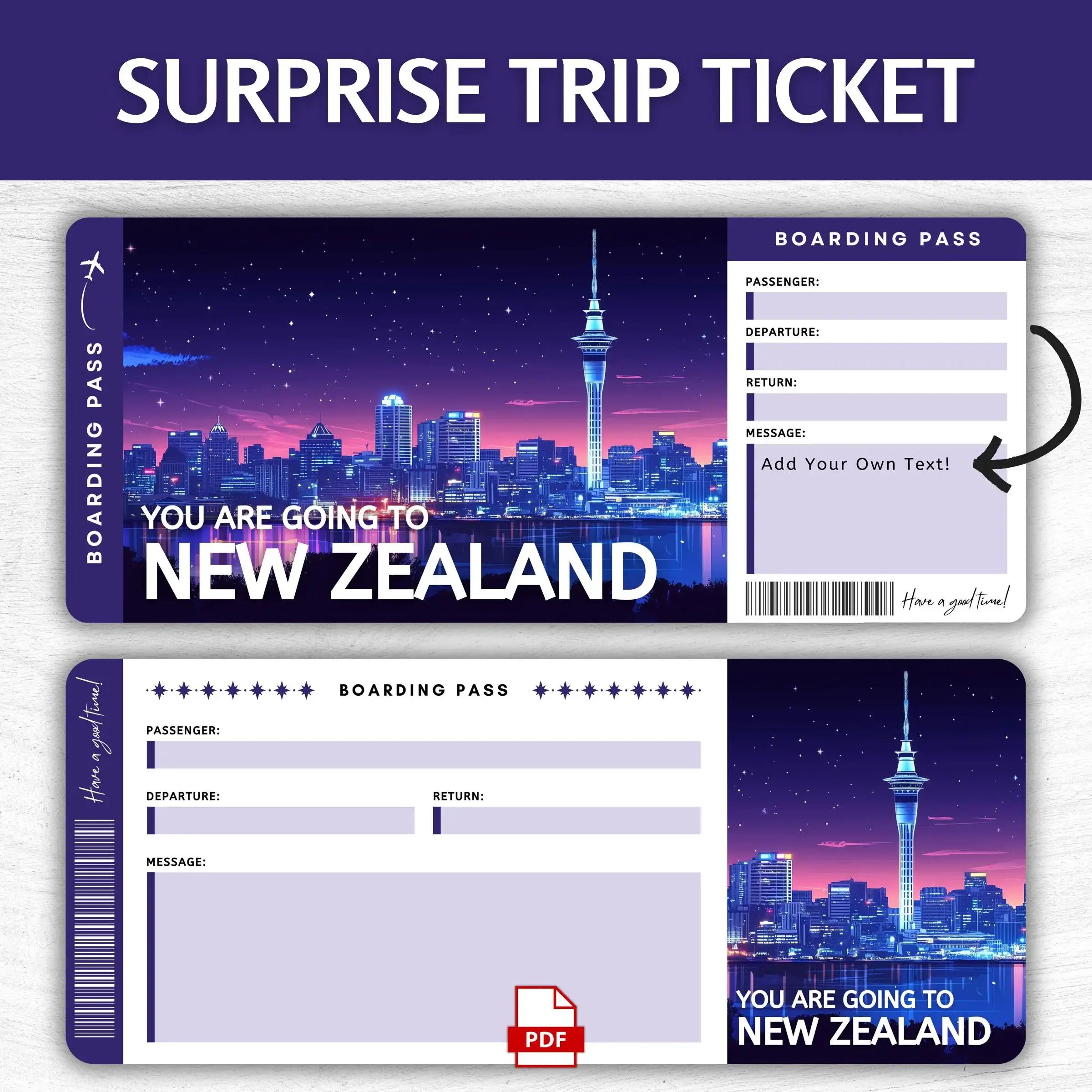 Printable New Zealand Boarding Pass