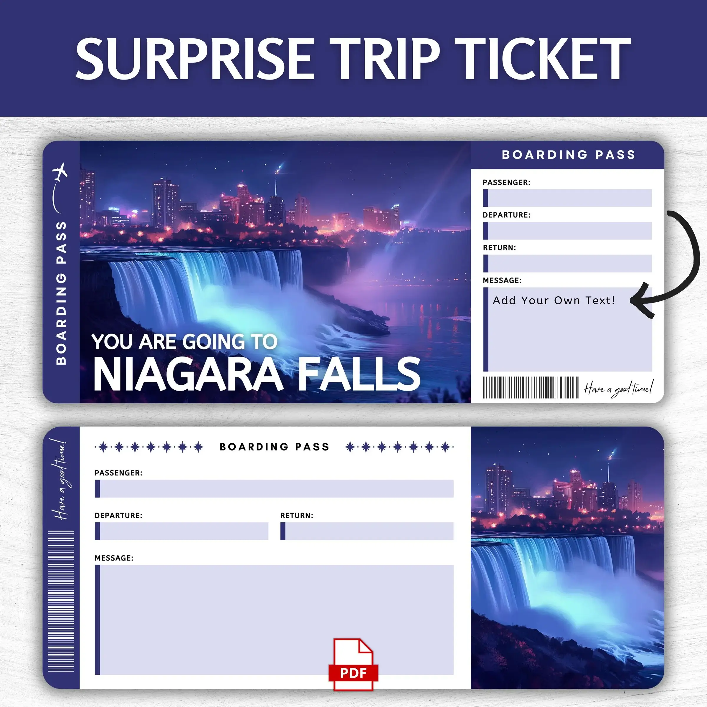 Printable Niagara Falls Boarding Pass