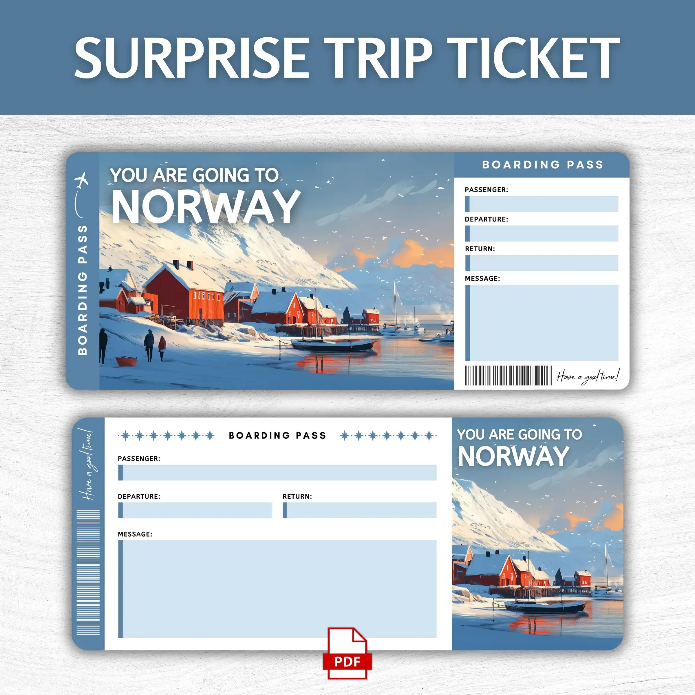 Printable Norway Boarding Pass