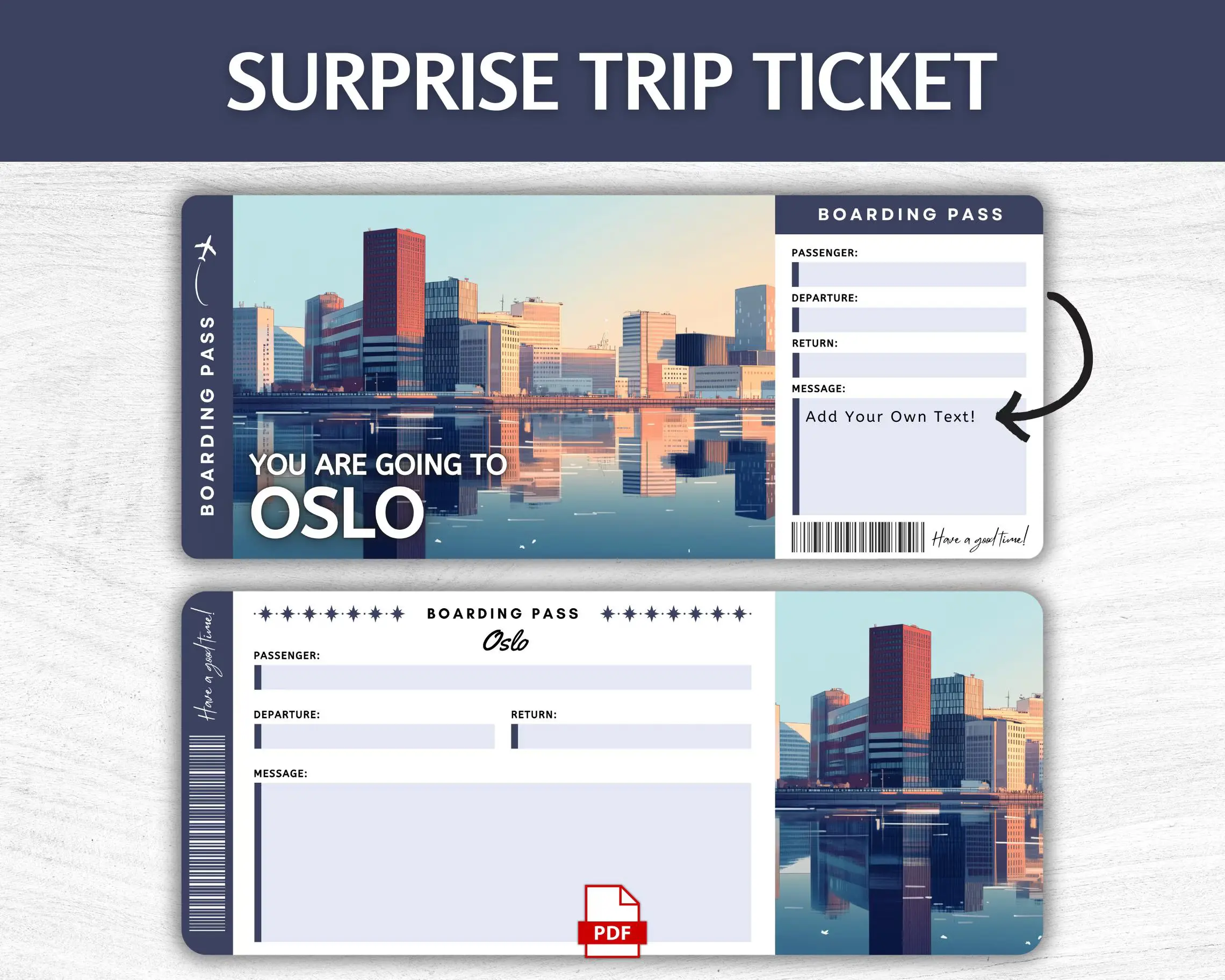 Printable Oslo Boarding Pass