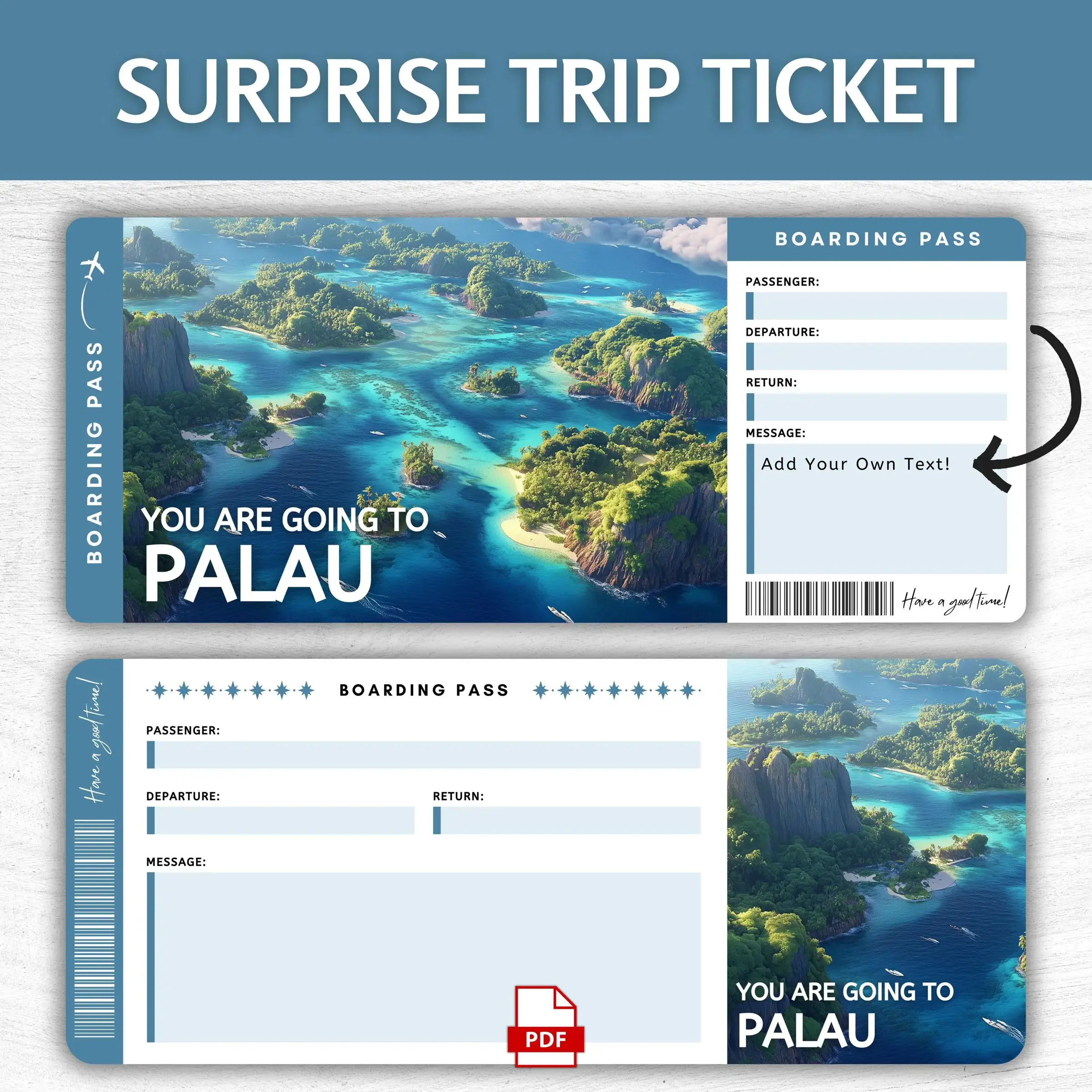 Printable Palau Boarding Pass