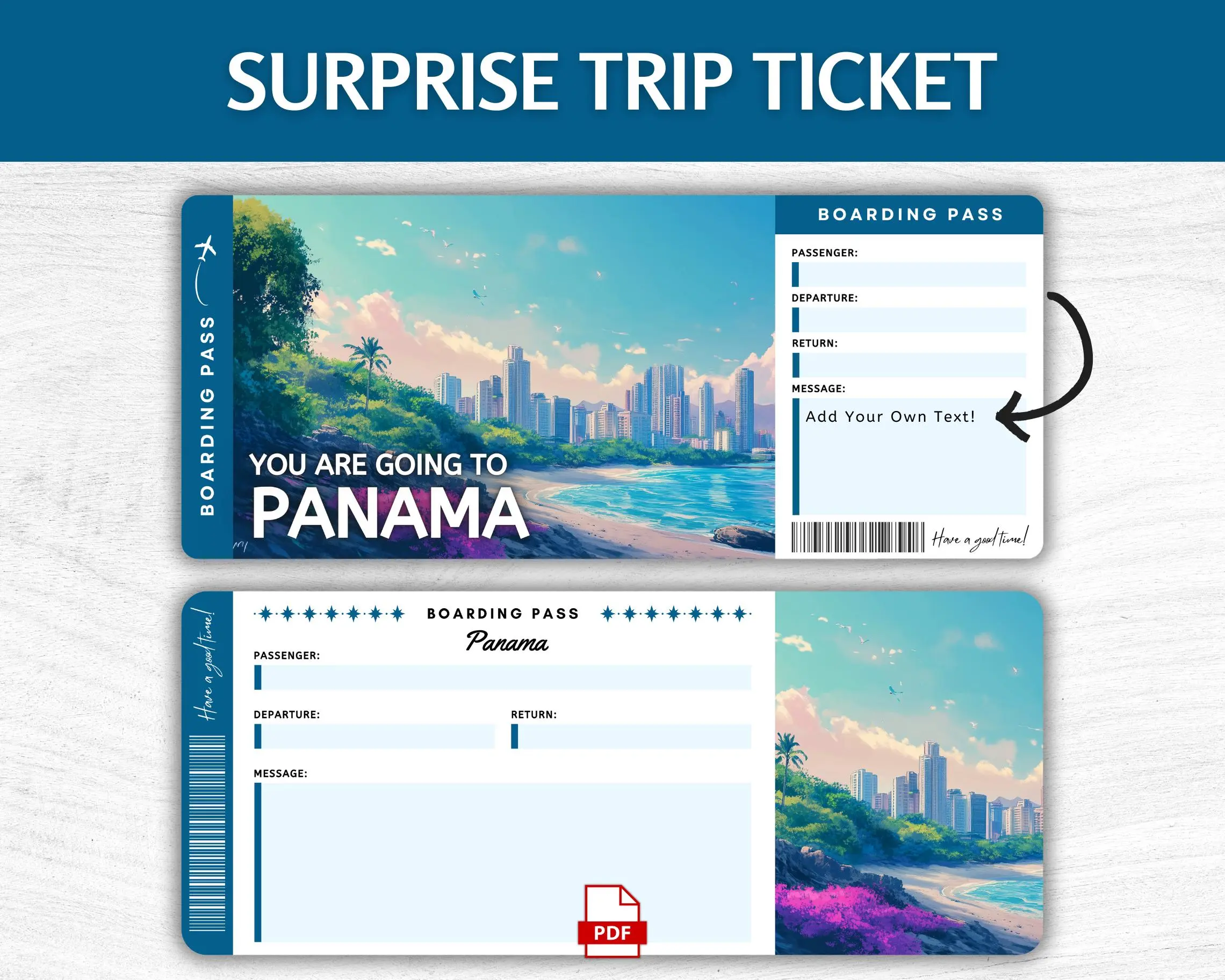 Printable Panama Boarding Pass