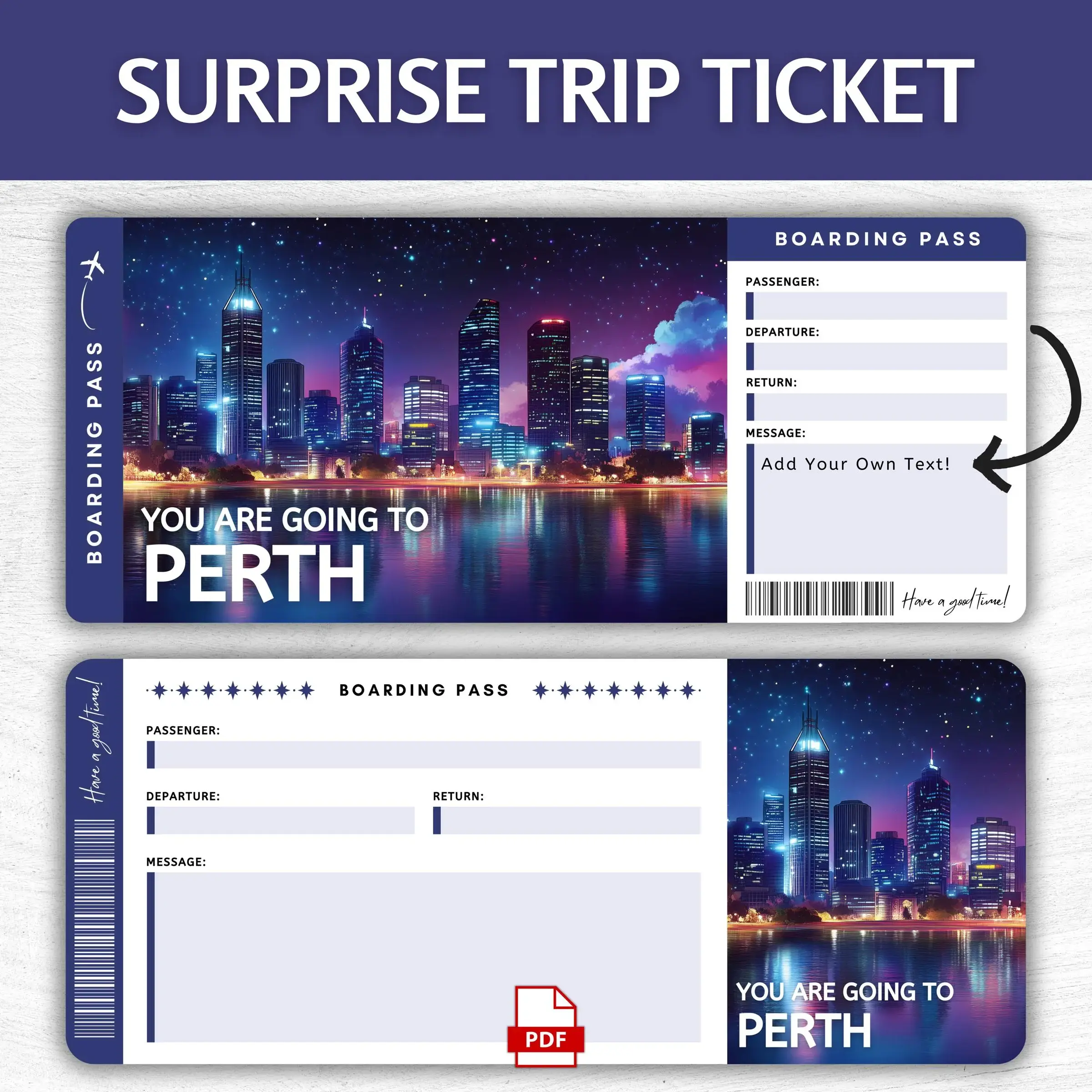 Printable Perth Boarding Pass