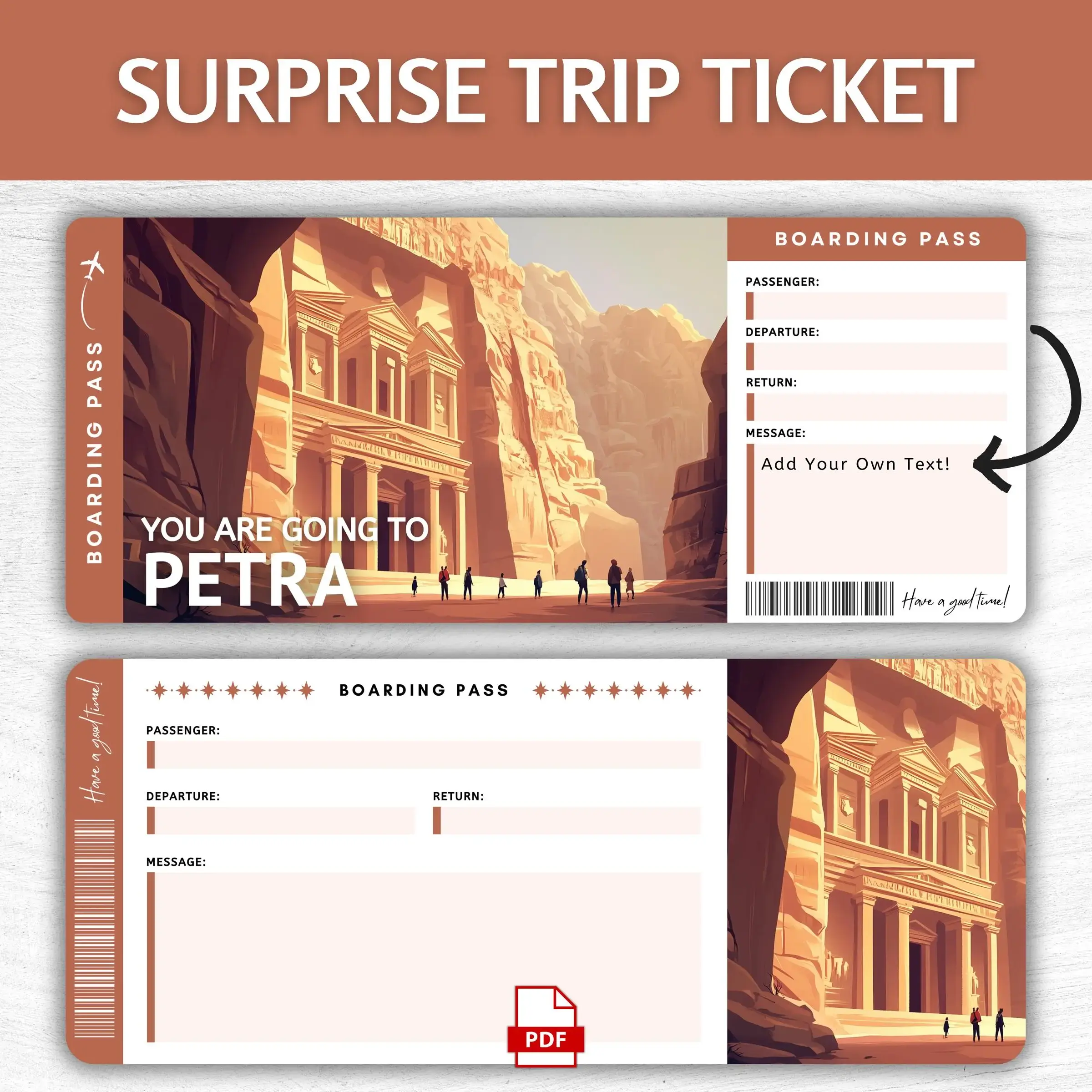 Printable Petra Boarding Pass