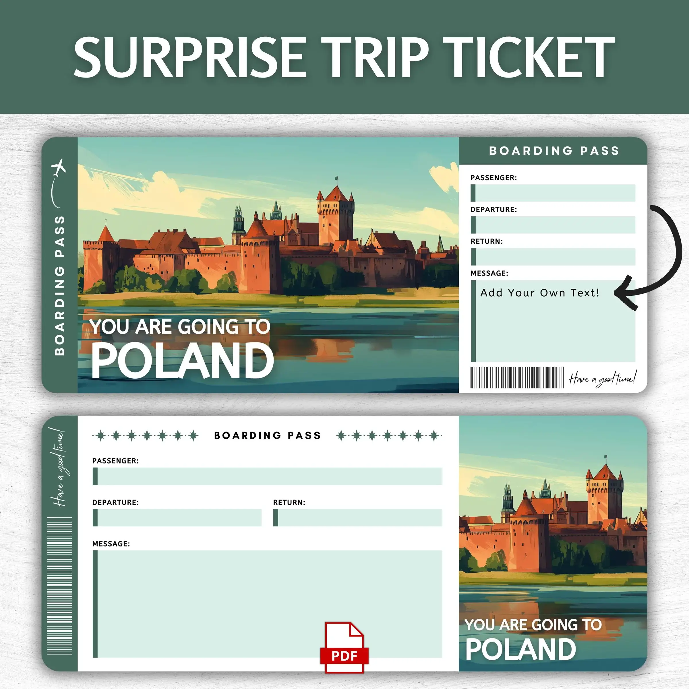 Printable Poland Boarding Pass