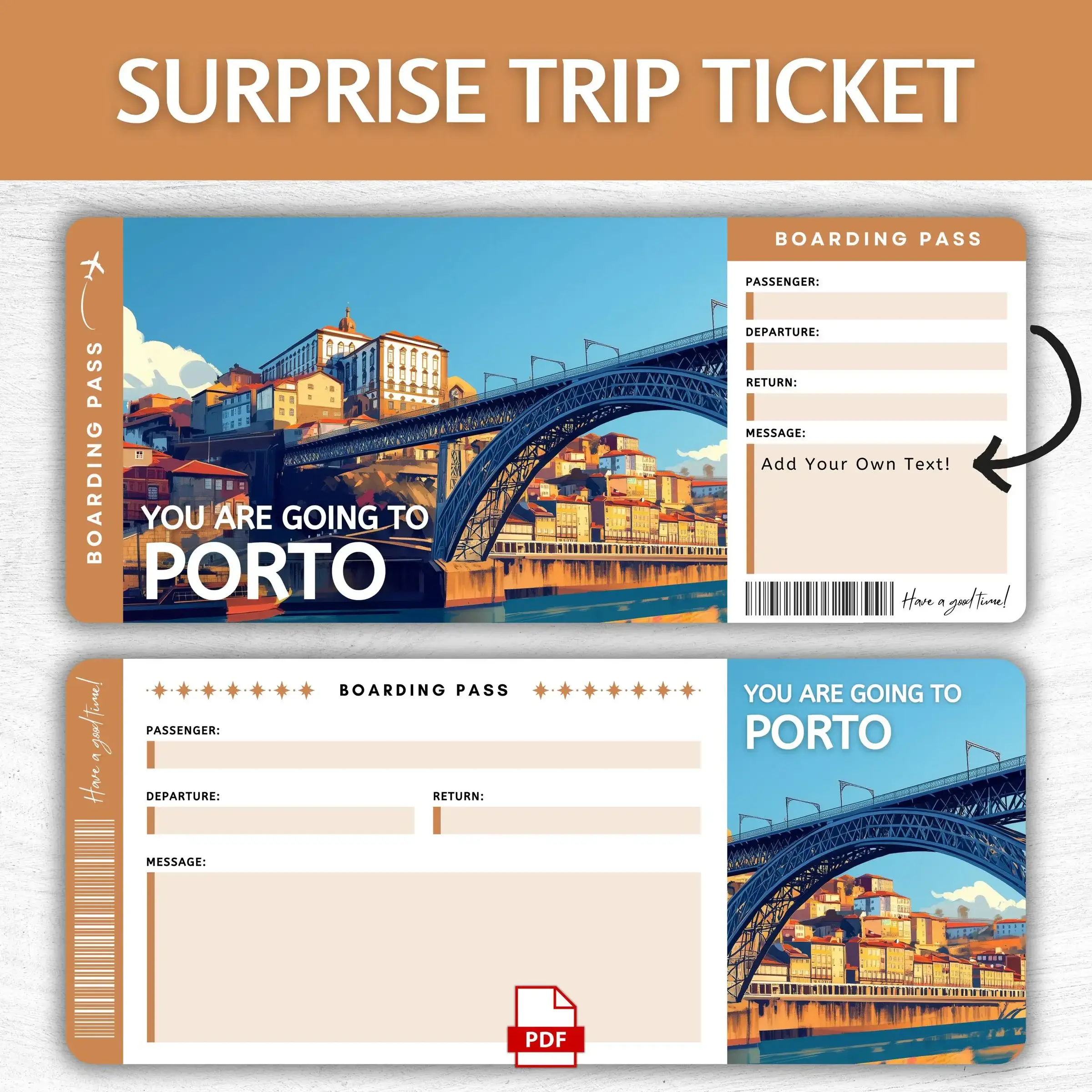 Printable Porto Boarding Pass