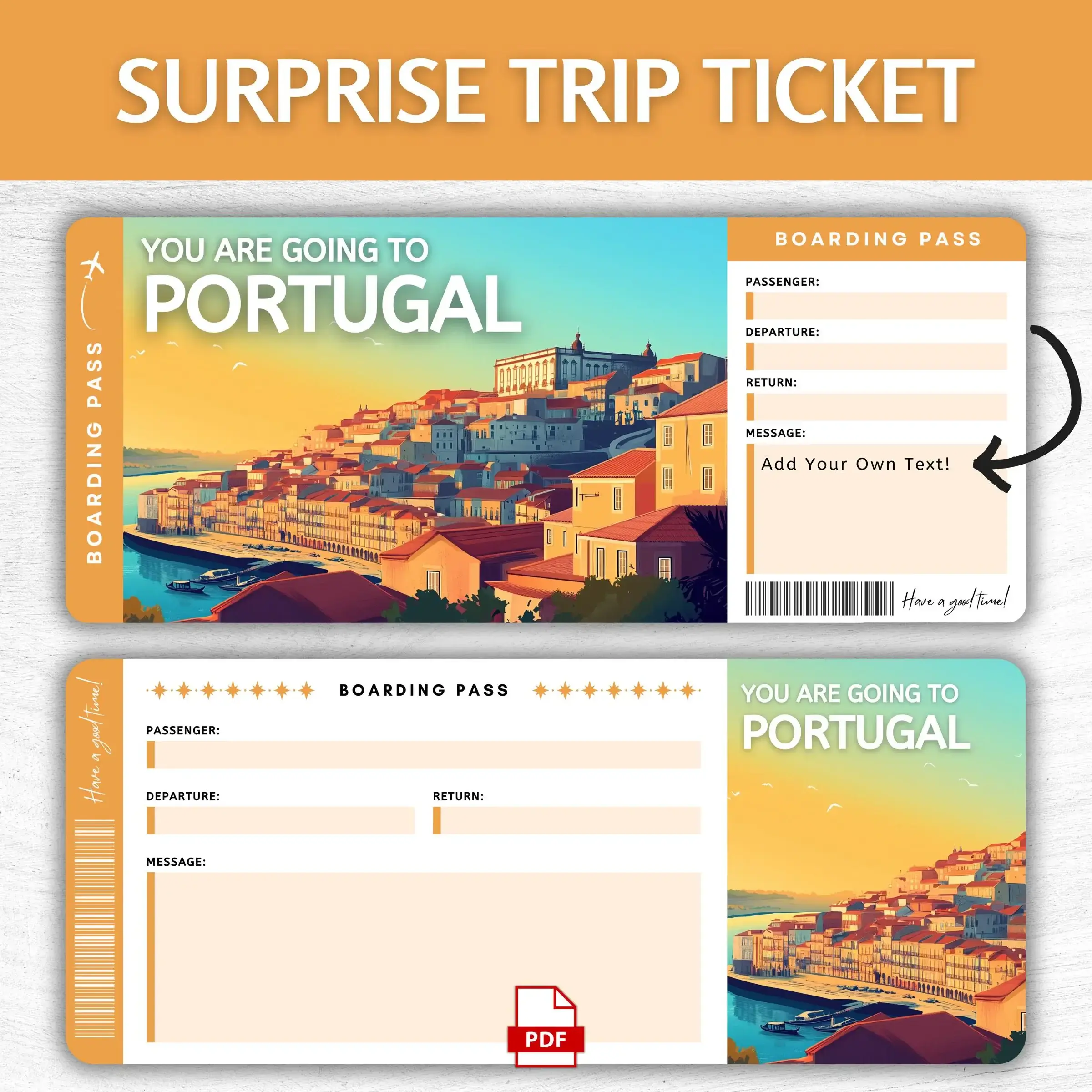 Printable Portugal Boarding Pass