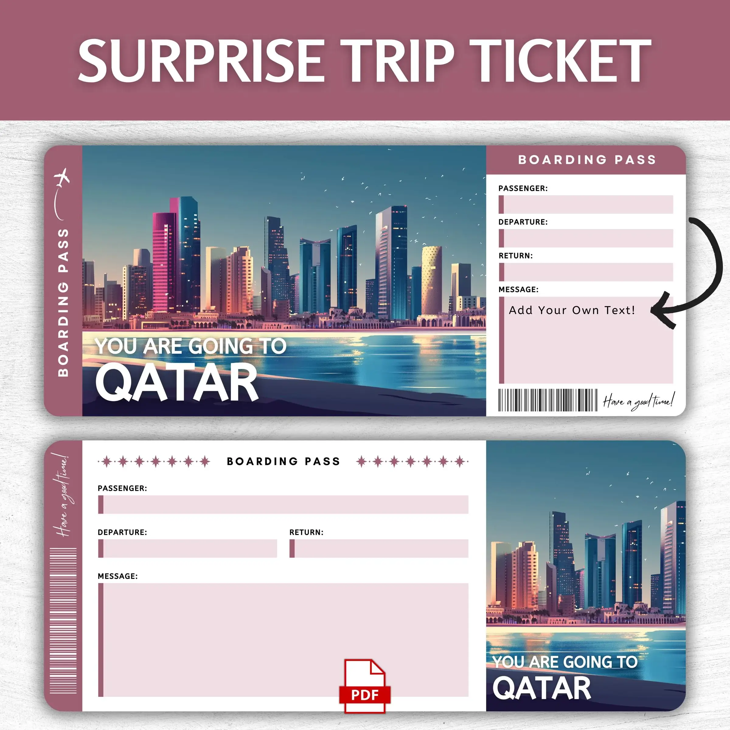 Printable Qatar Boarding Pass