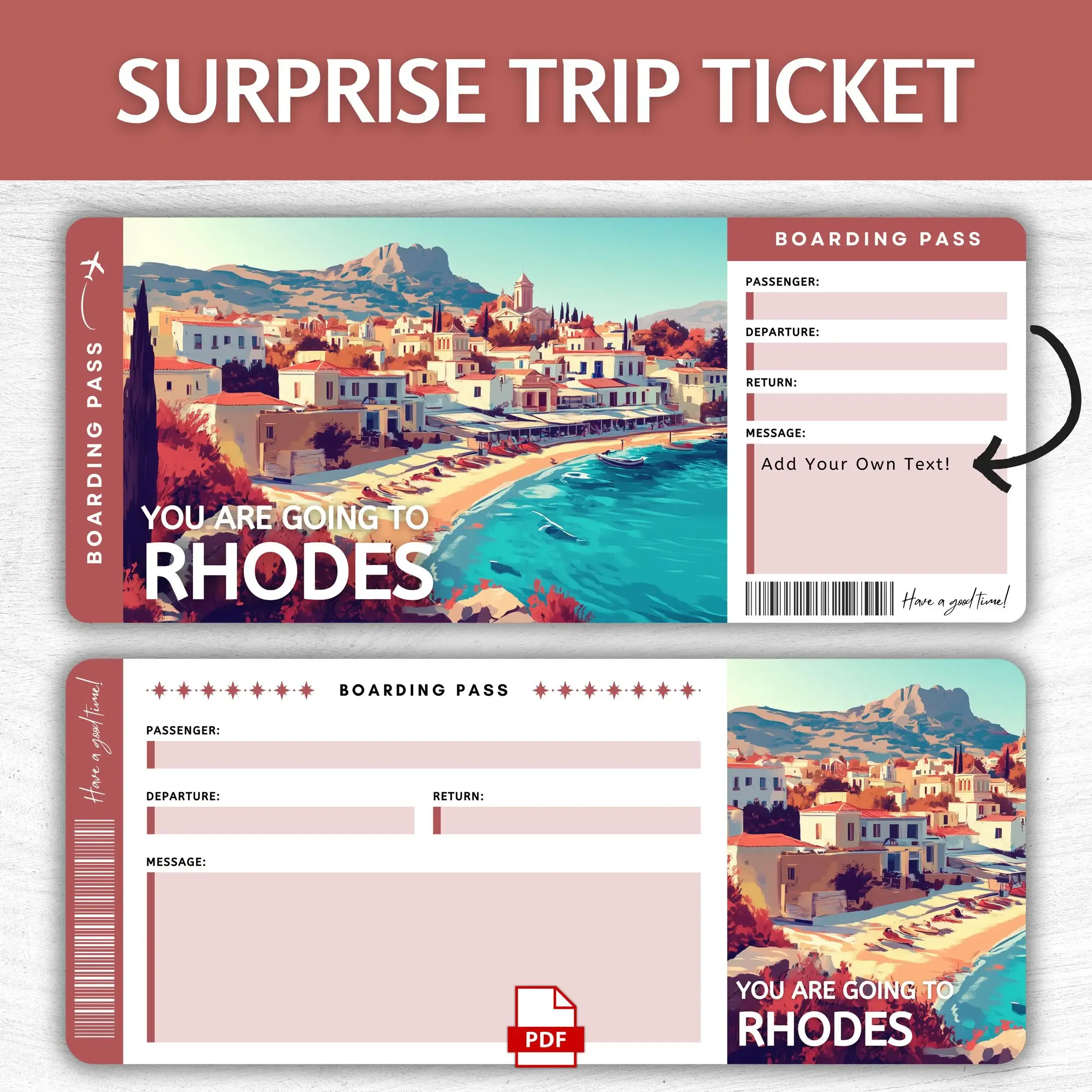 Printable Rhodes Boarding Pass