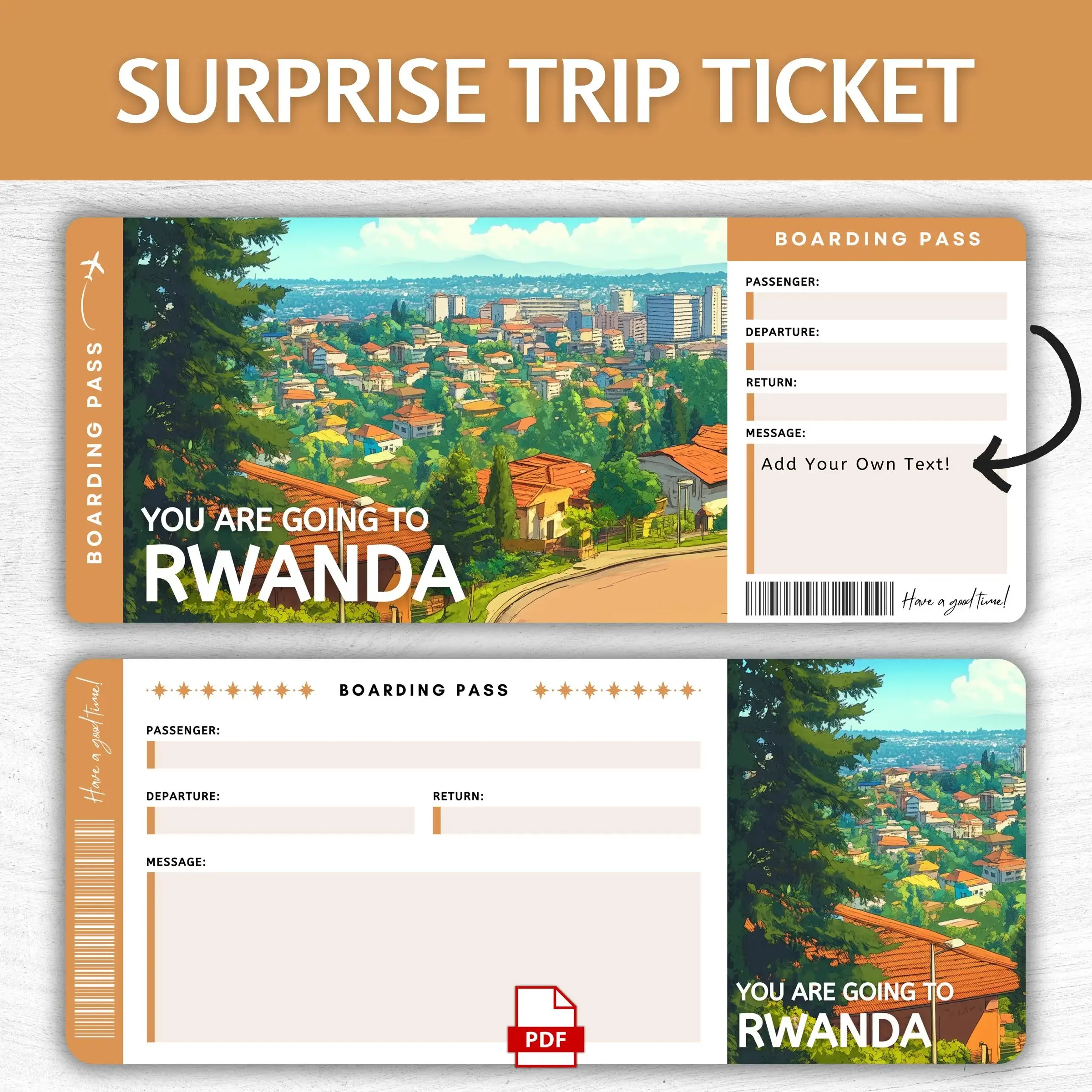 Printable Rwanda Boarding Pass