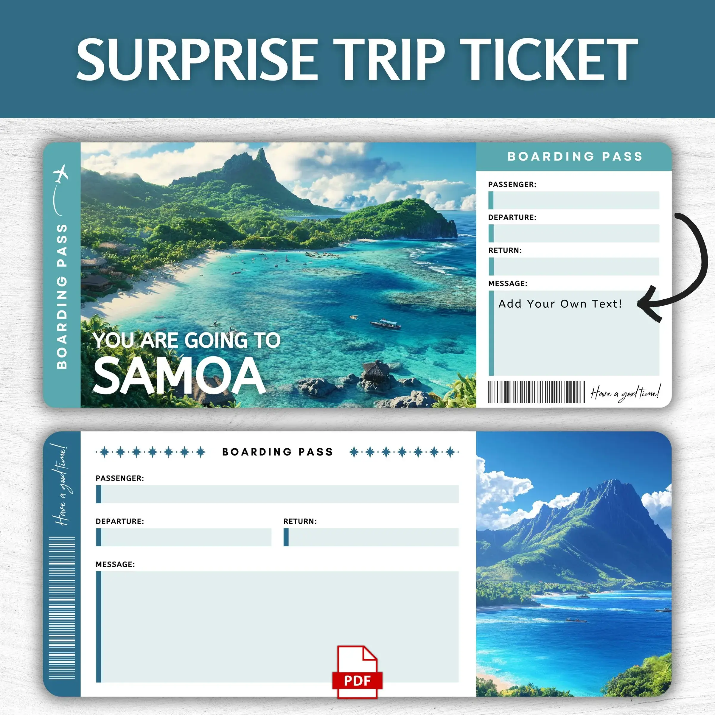 Printable Samoa Boarding Pass
