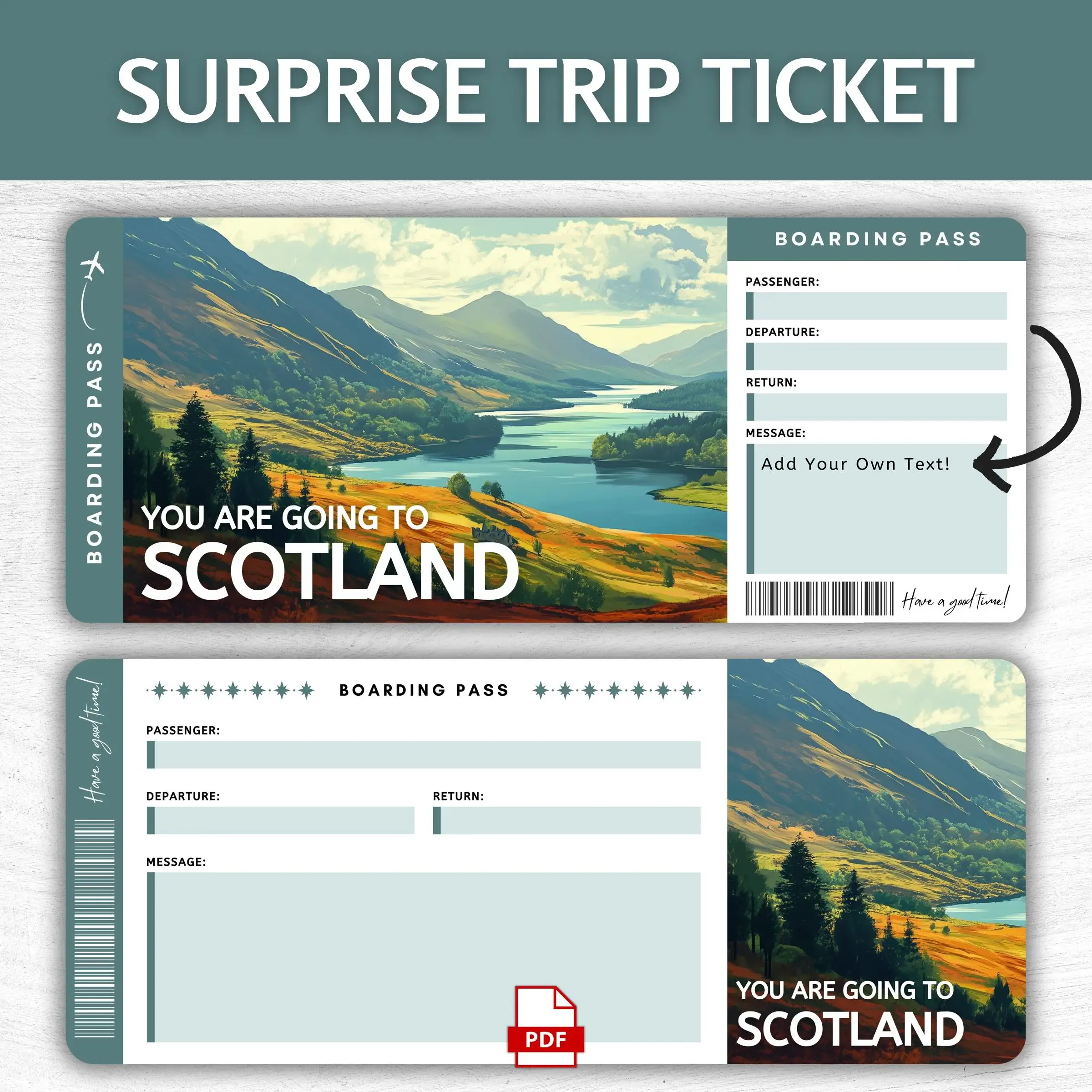 Printable Scotland Boarding Pass