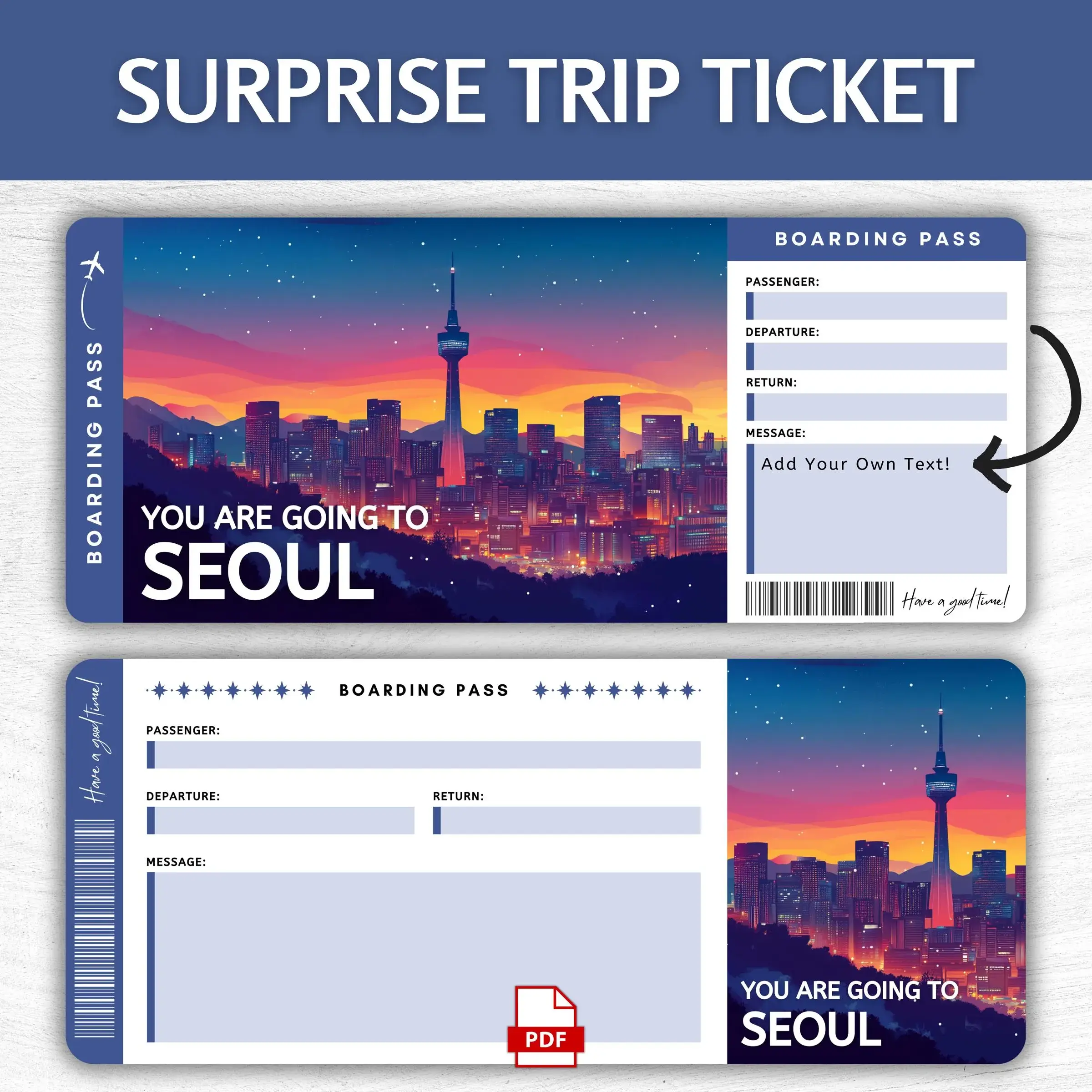 Printable Seoul Boarding Pass