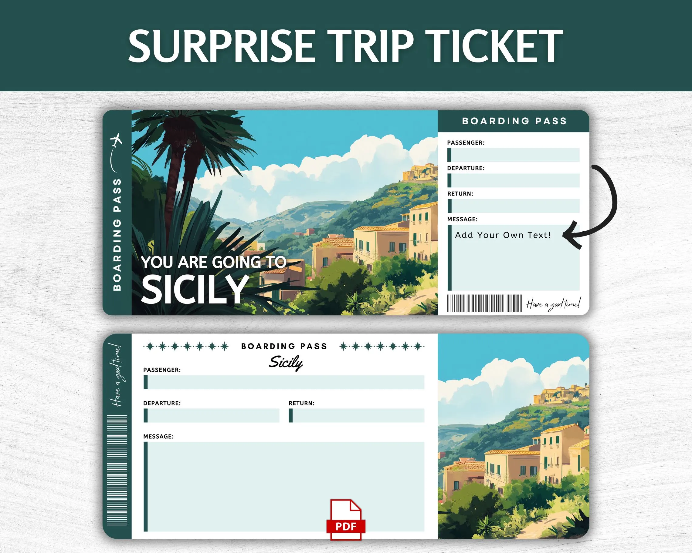 Printable Sicily Boarding Pass