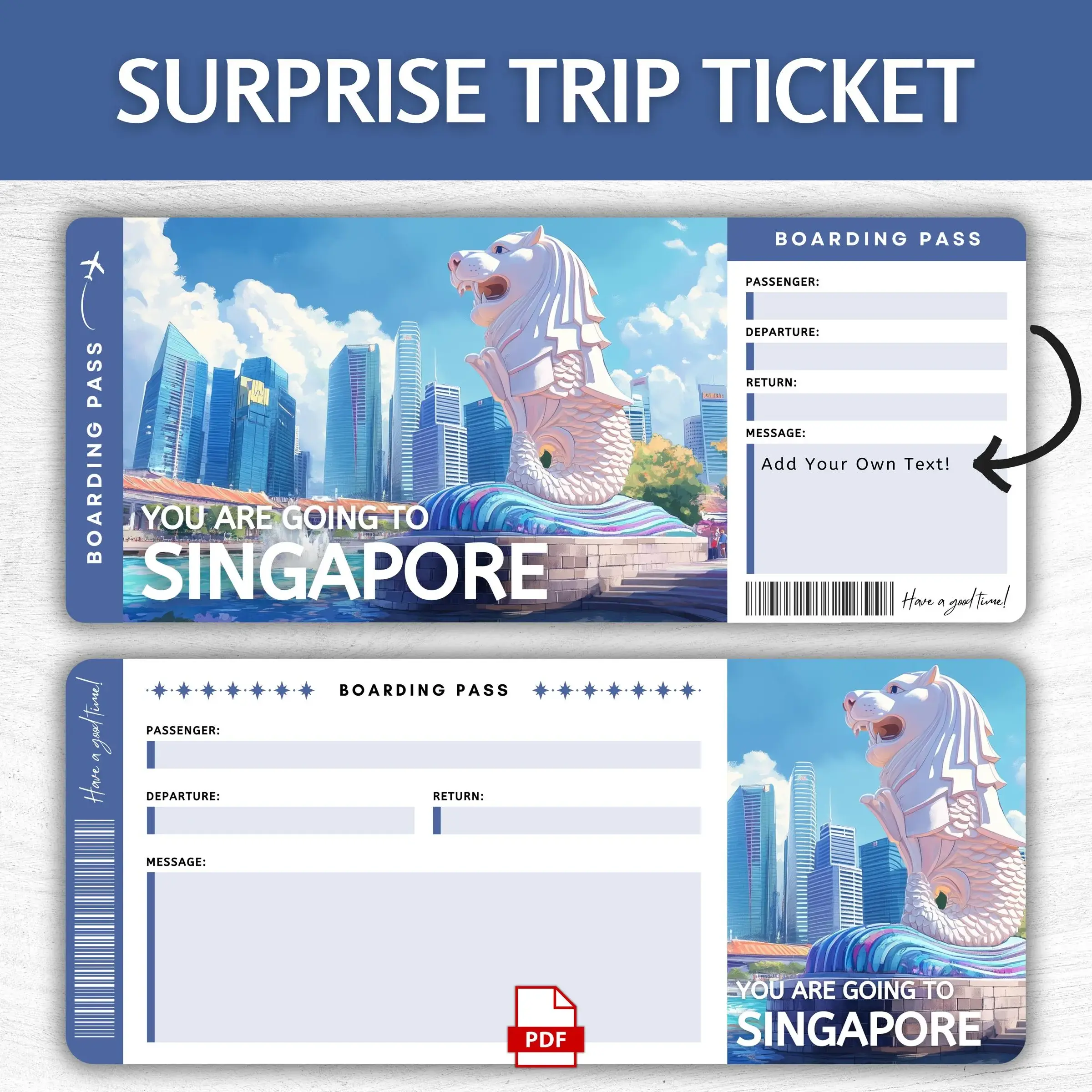 Printable Singapore Boarding Pass