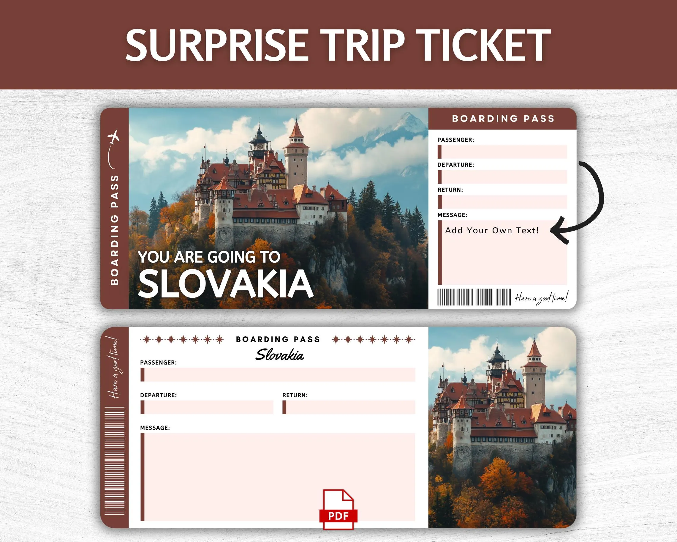 Printable Slovakia Boarding Pass