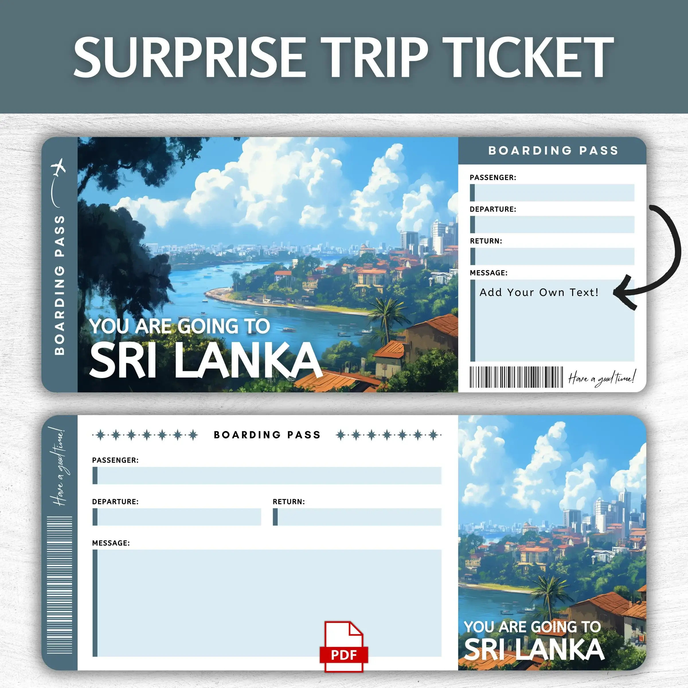 Printable Sri Lanka Boarding Pass