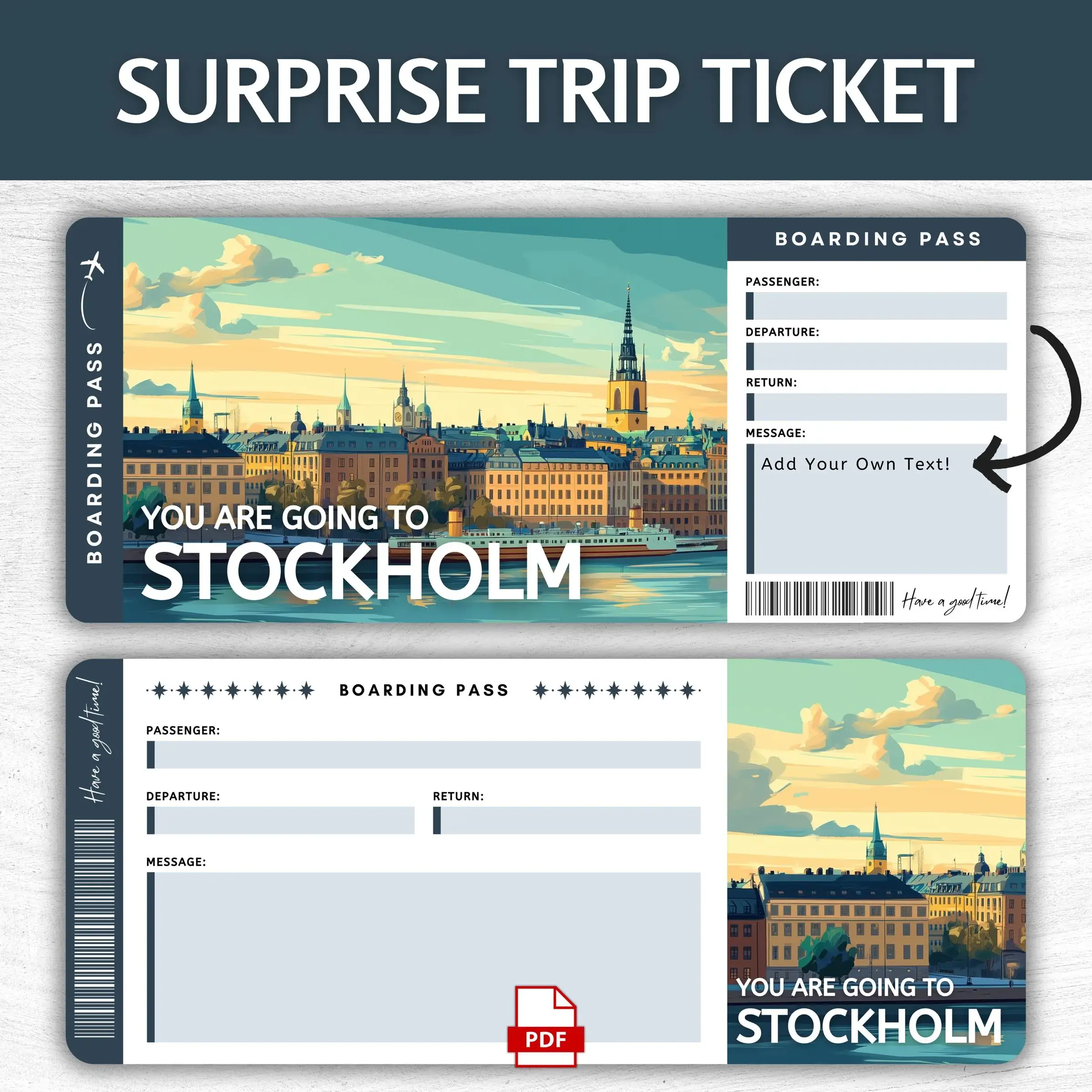Printable Stockholm Boarding Pass